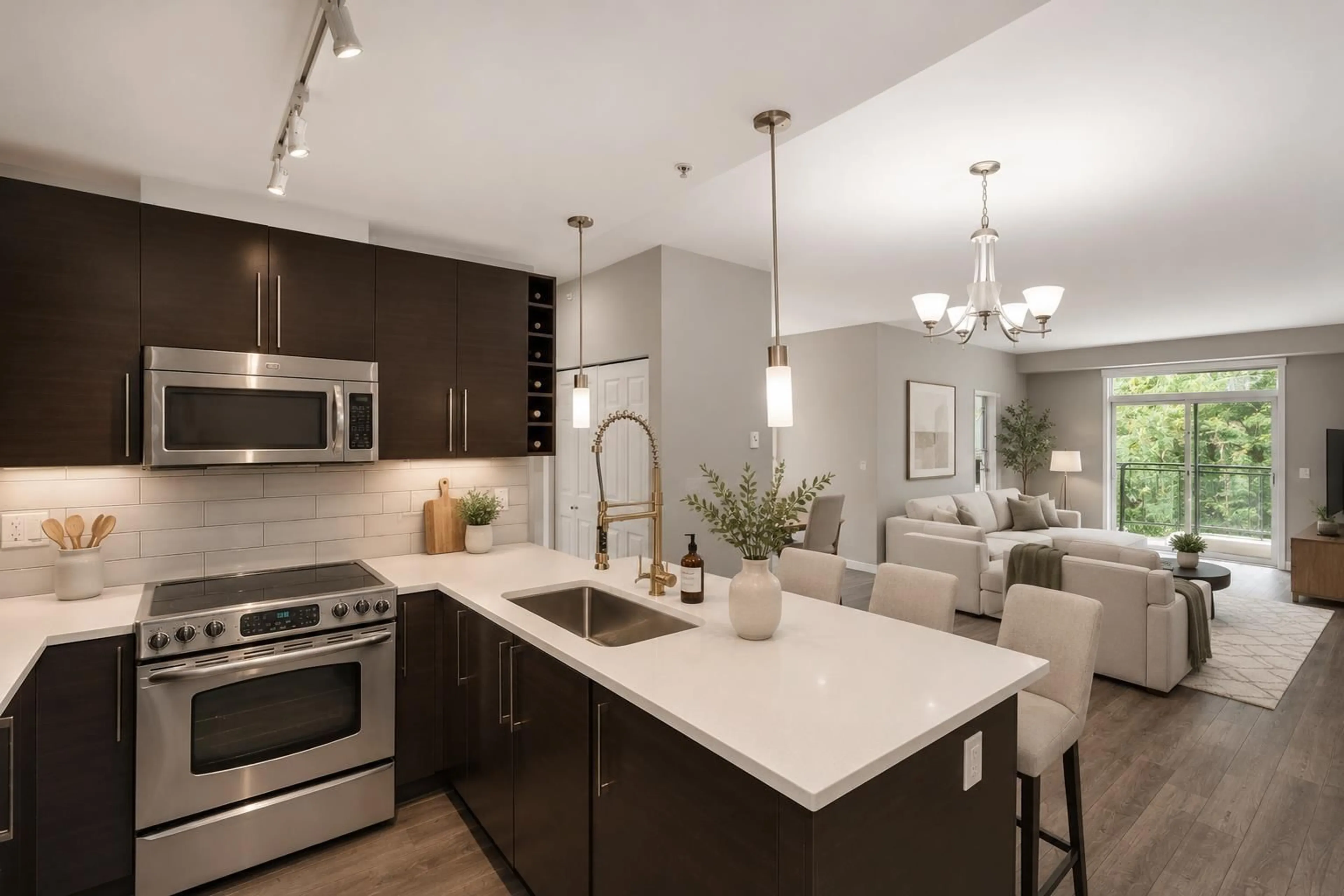 Open concept kitchen, unknown for 411 - 14358 60 AVENUE, Surrey British Columbia V3X0G3