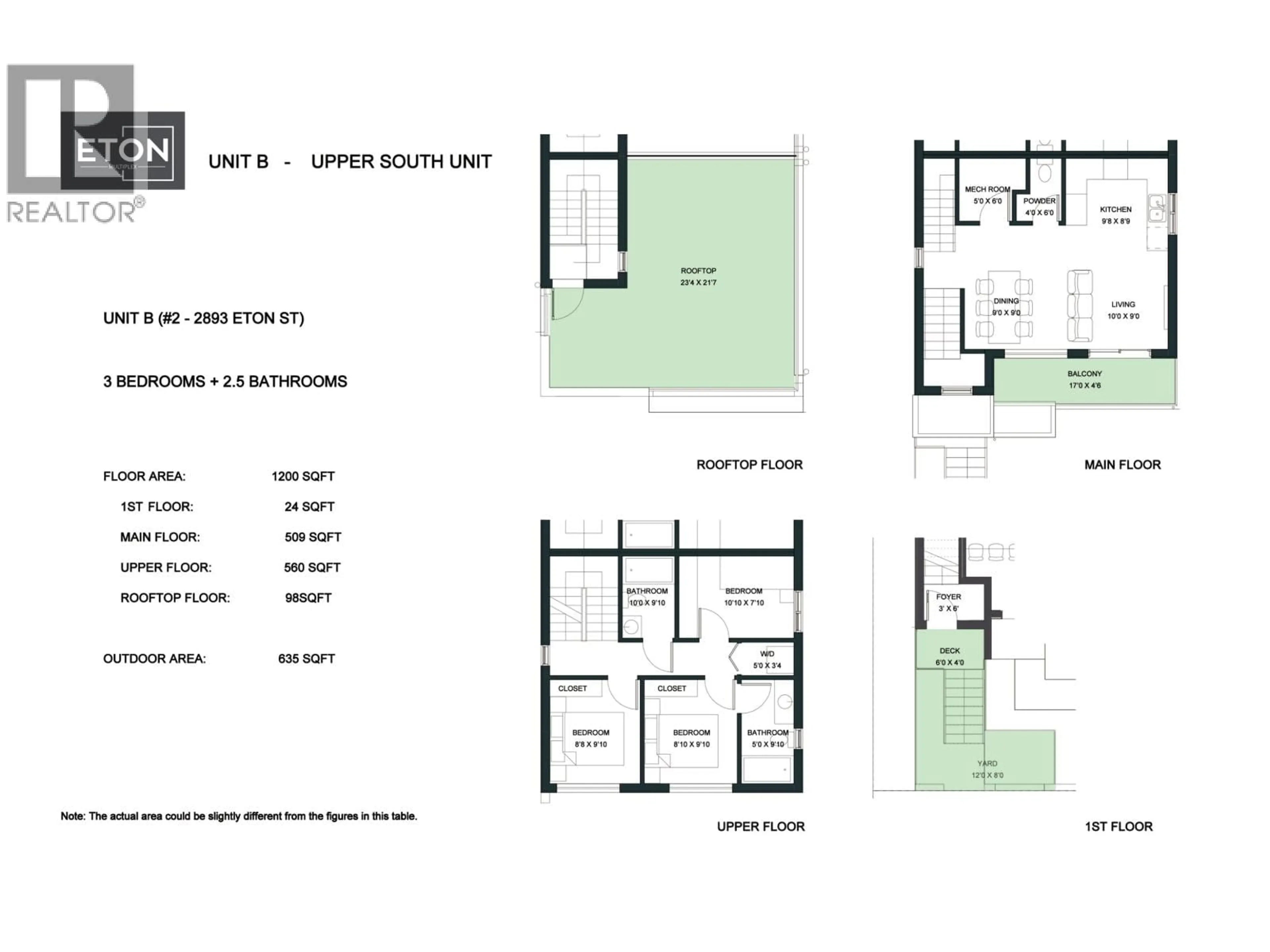 Floor plan for 2 - 2893 ETON STREET, Vancouver British Columbia V5K1K4