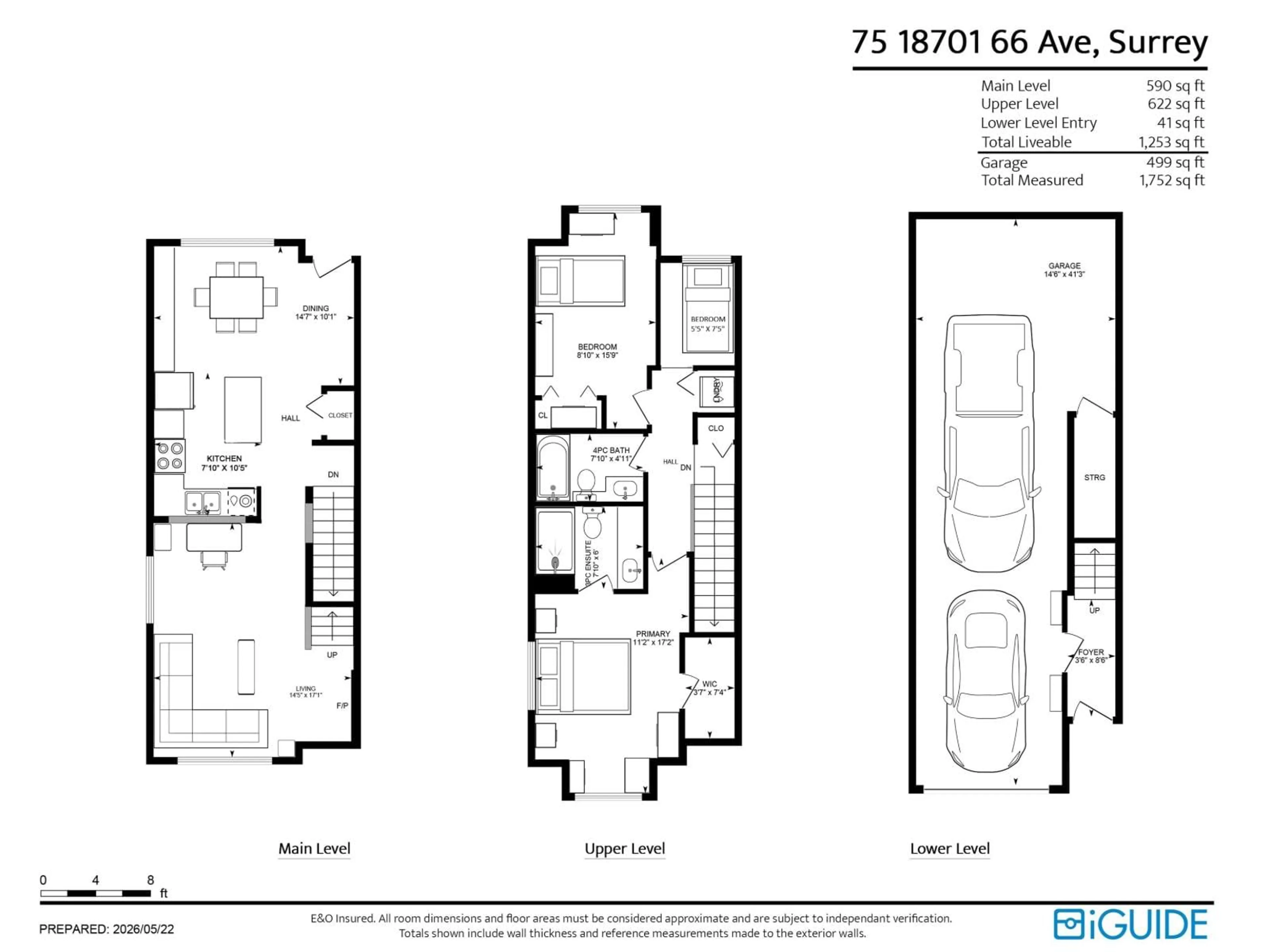 Floor plan for 75 - 18701 66 AVENUE, Surrey British Columbia V3S4P3