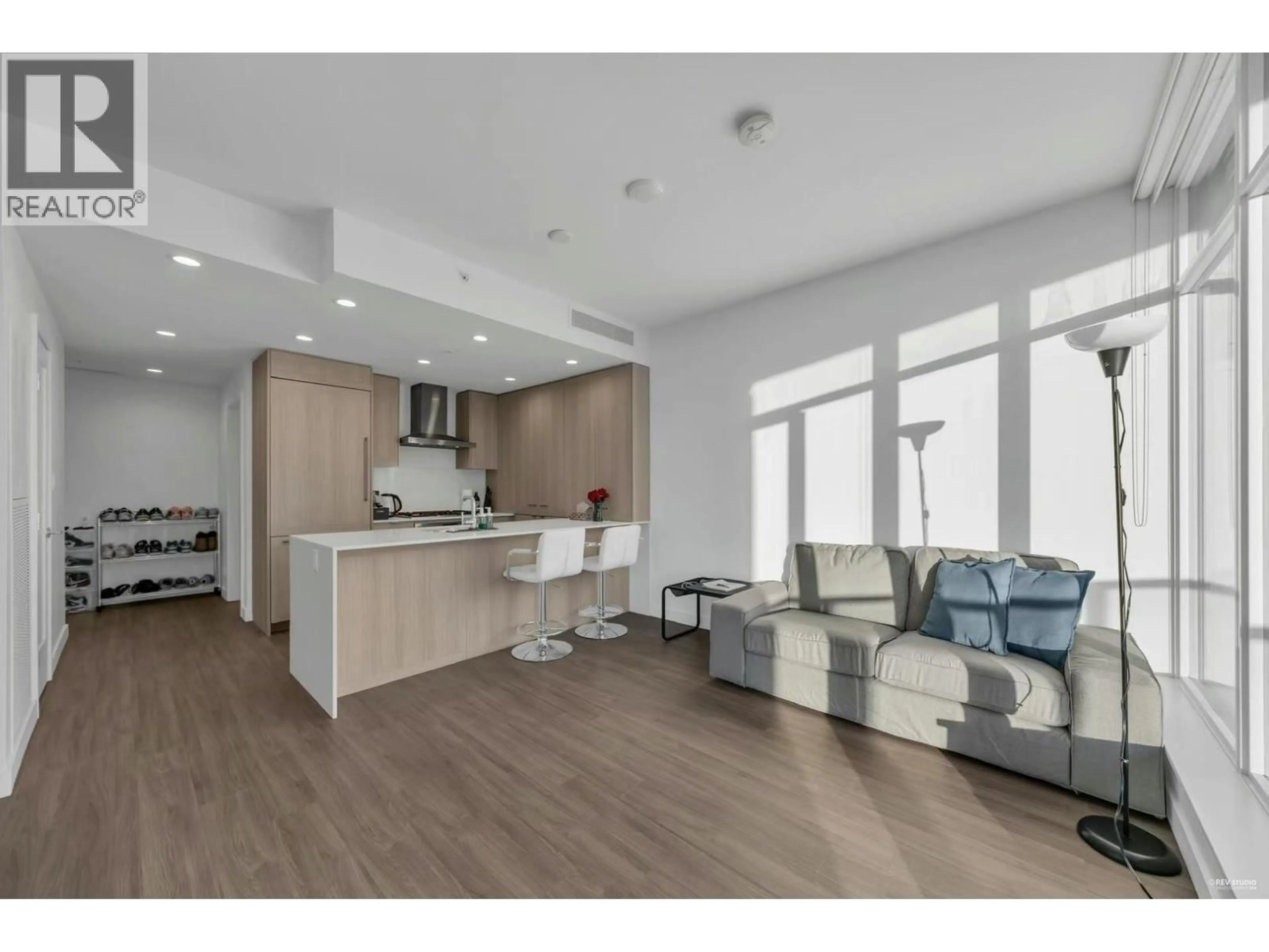 Open concept kitchen, wood/laminate floor for 1902 - 2311 BETA AVENUE, Burnaby British Columbia V5C0M1