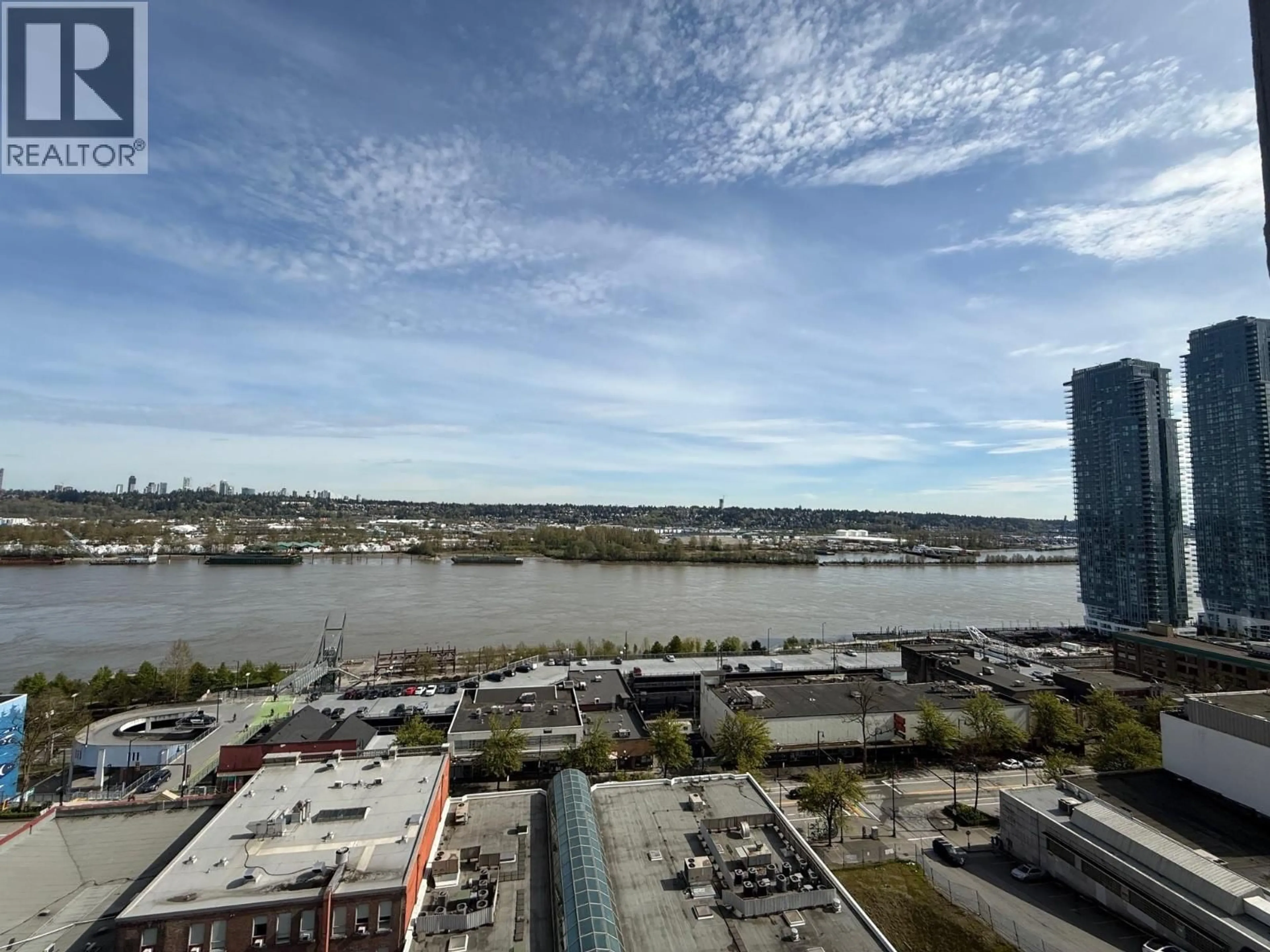 A pic from outside/outdoor area/front of a property/back of a property/a pic from drone, water/lake/river/ocean view for 1205 - 420 CARNARVON STREET, New Westminster British Columbia V3L5P1