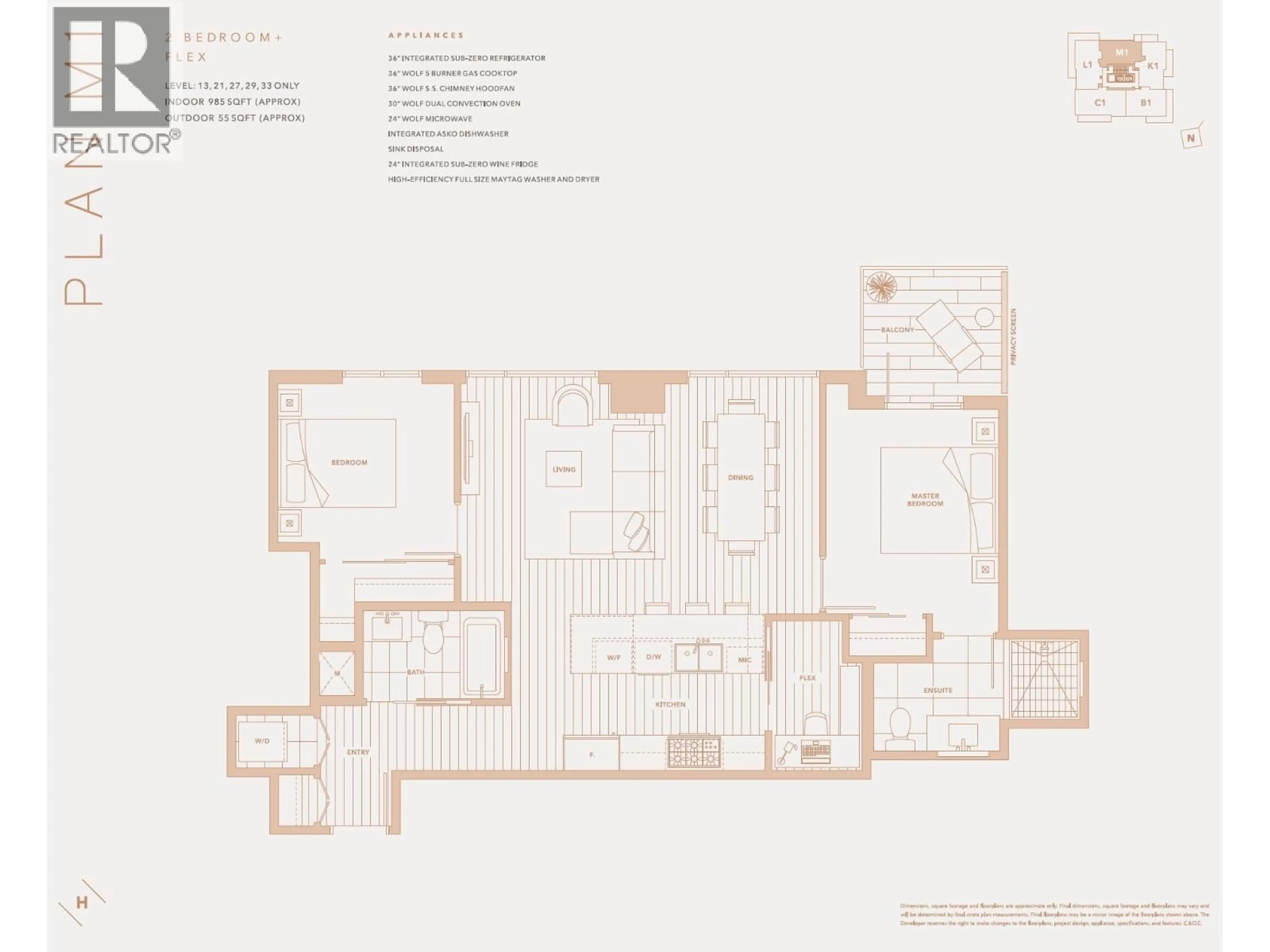 Floor plan for 3305 - 1335 HOWE STREET, Vancouver British Columbia V6Z0H1