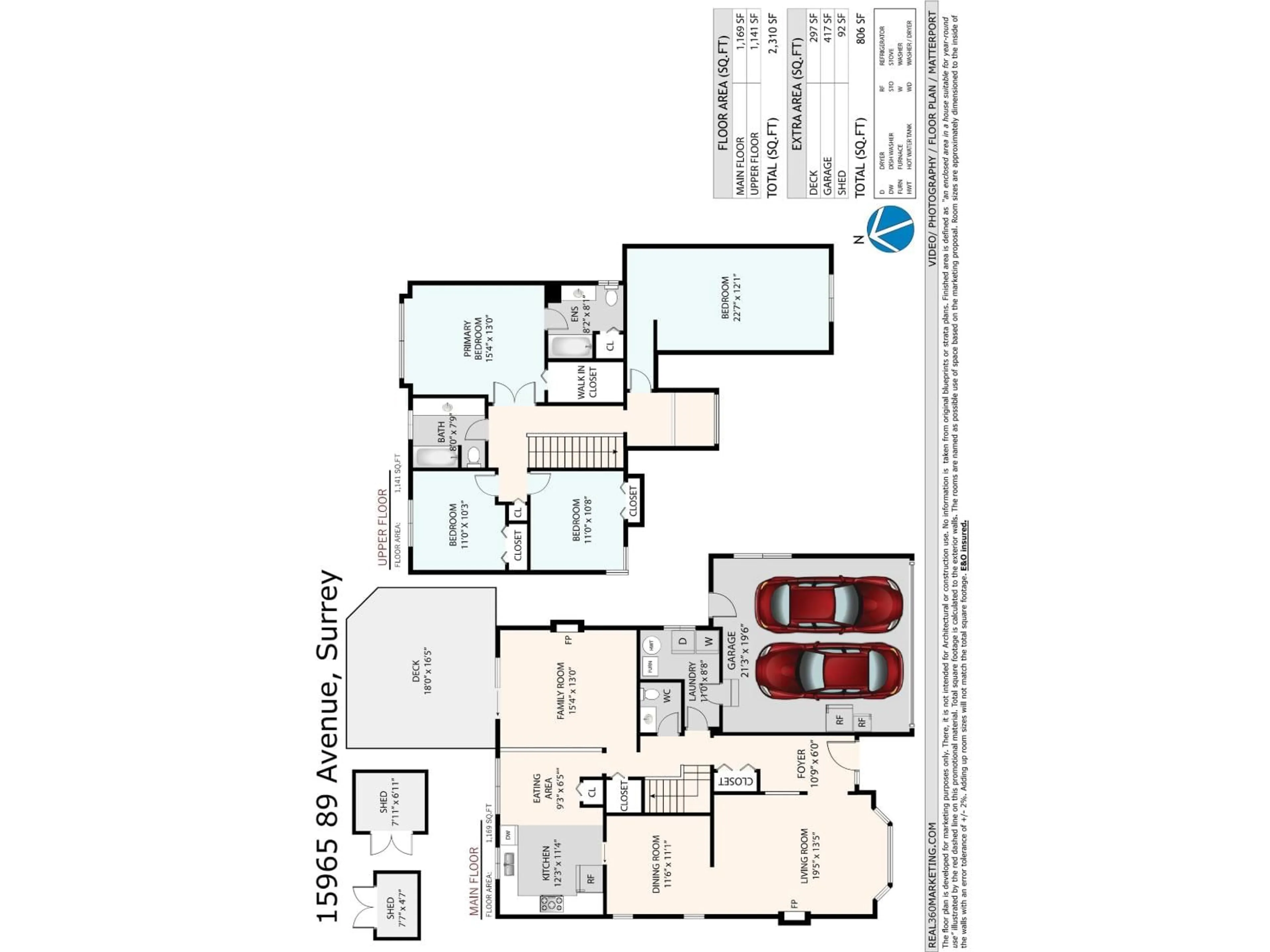Floor plan for 15965 89 AVENUE, Surrey British Columbia V4N2Y9