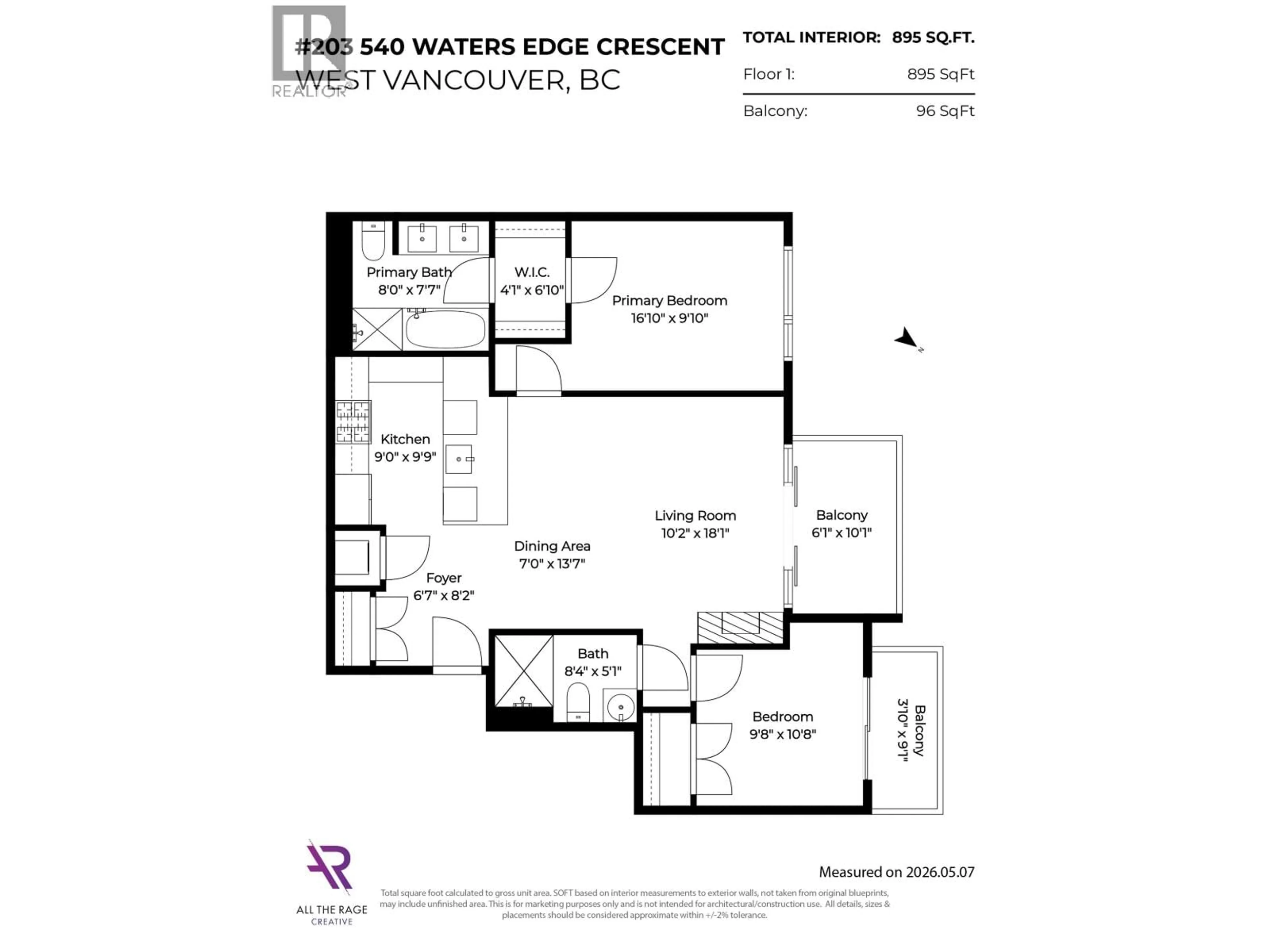 Floor plan for 203 - 540 WATERS EDGE CRESCENT, West Vancouver British Columbia V7T0A2