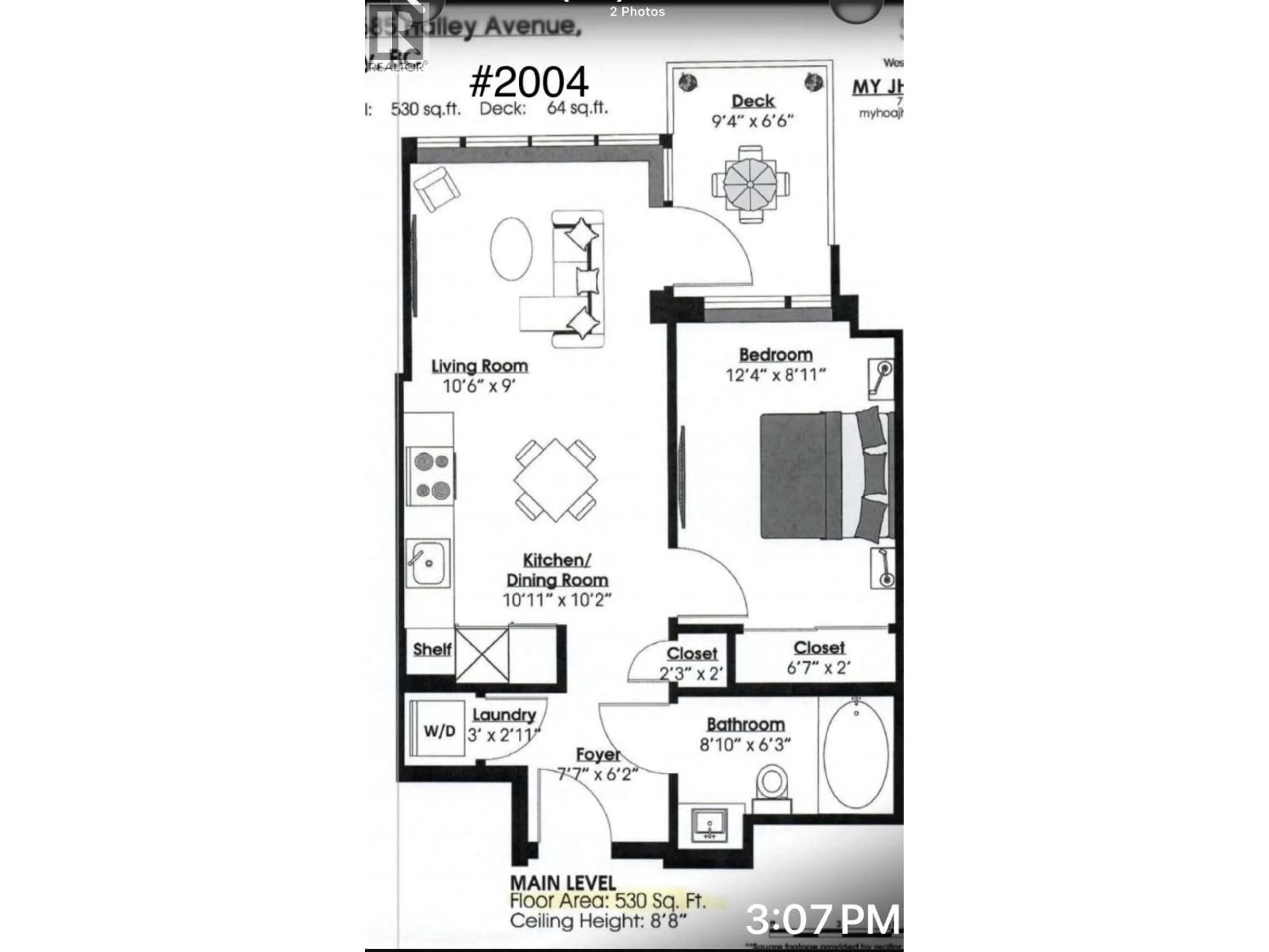 Floor plan for 2004 - 5685 HALLEY AVENUE, Burnaby British Columbia V5H0L9