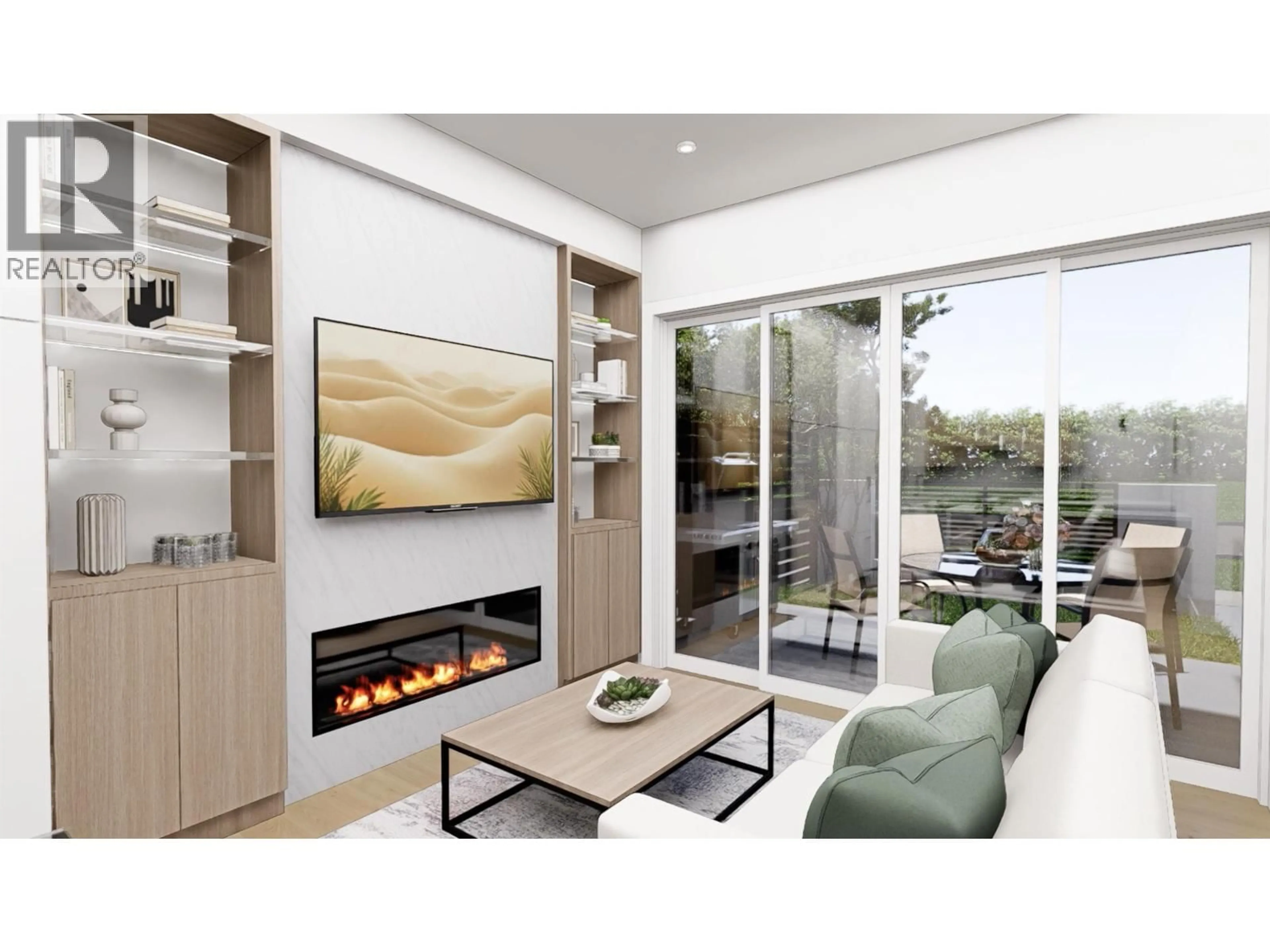 Living room with furniture, wood/laminate floor for 2 - 5718 ALMA STREET, Vancouver British Columbia V6N1Y4