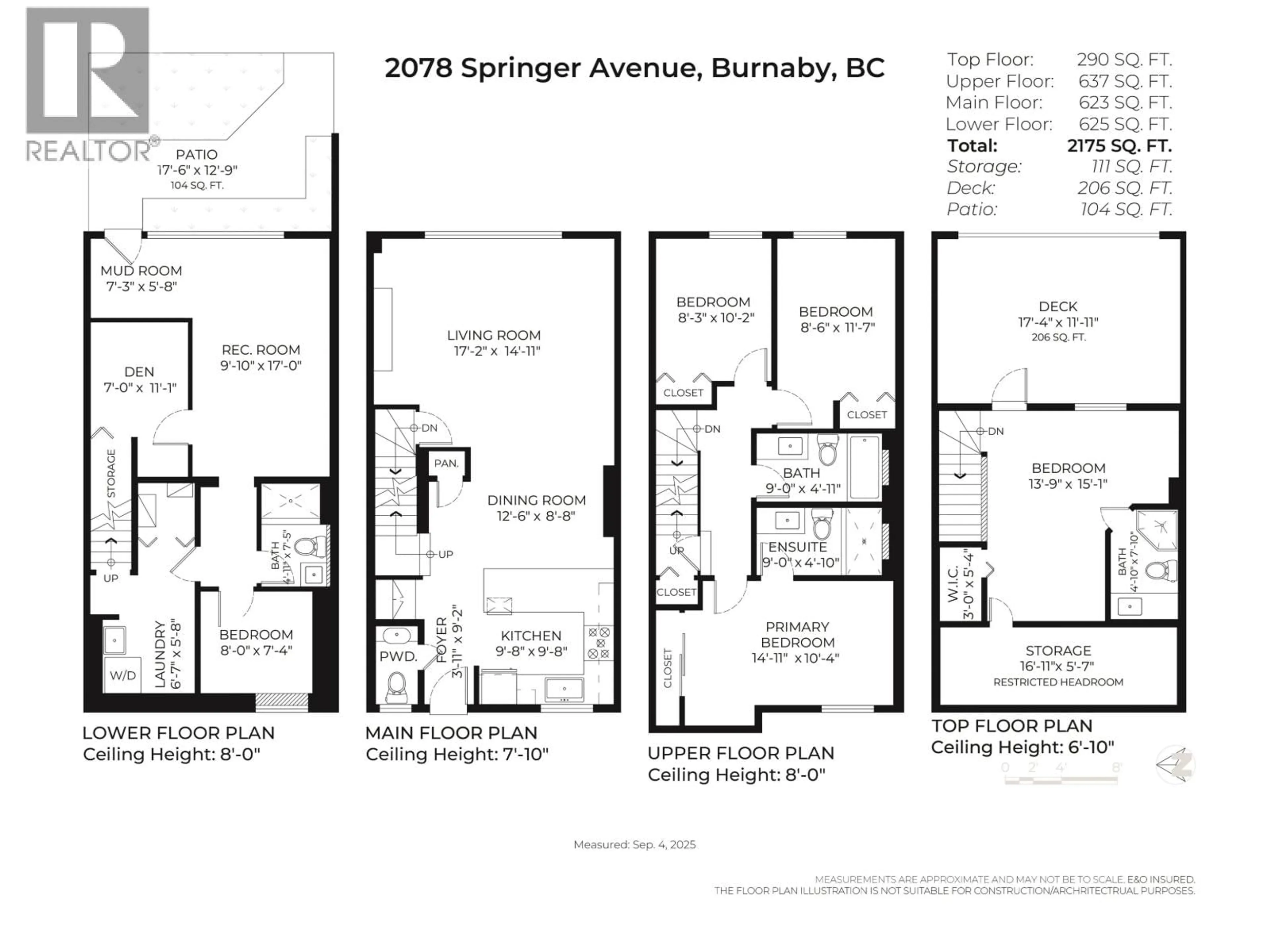 Floor plan for 2078 SPRINGER AVENUE, Burnaby British Columbia V5B3M5