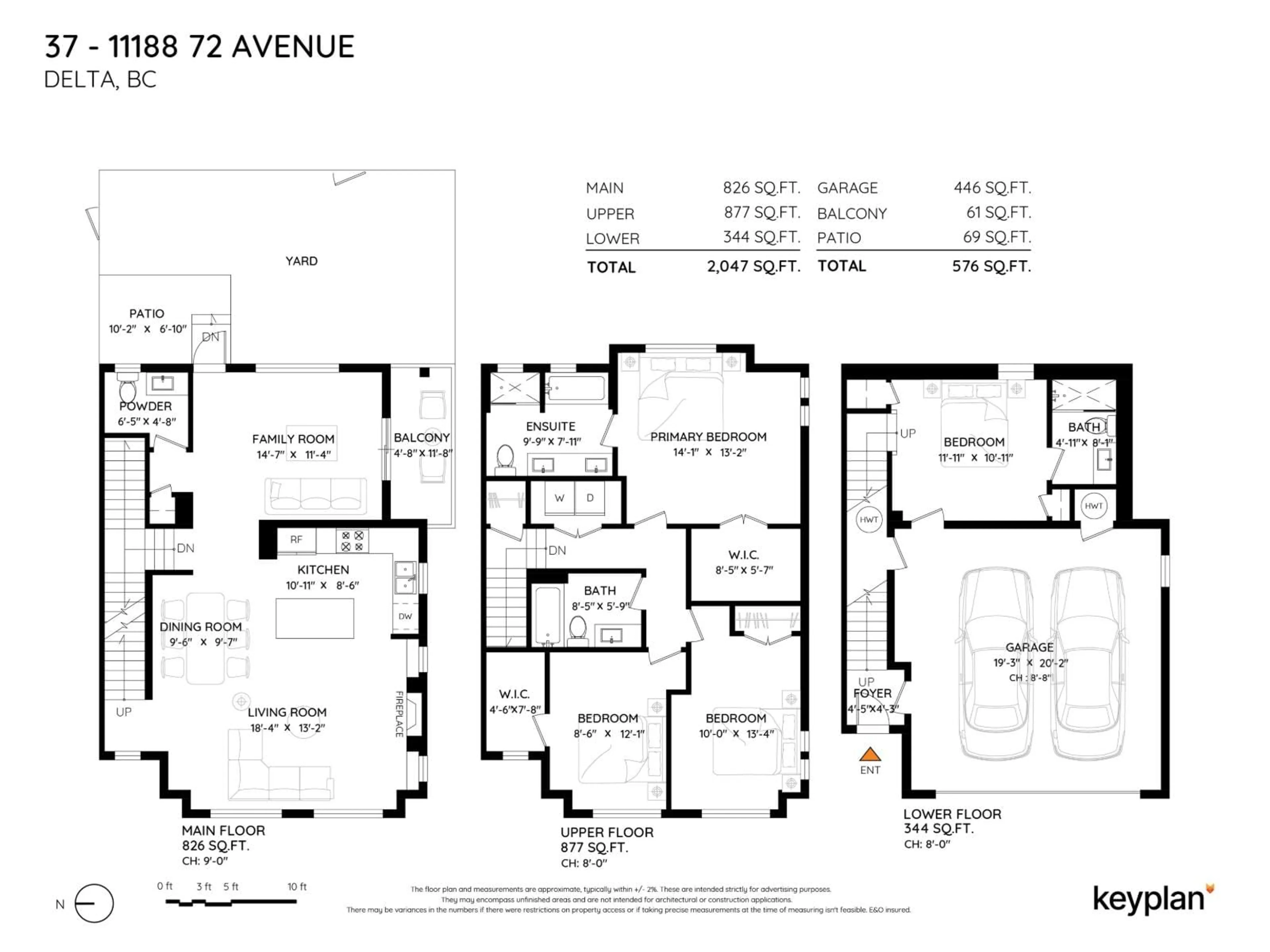 Floor plan for 37 - 11188 72 AVENUE, Delta British Columbia V4E0A5
