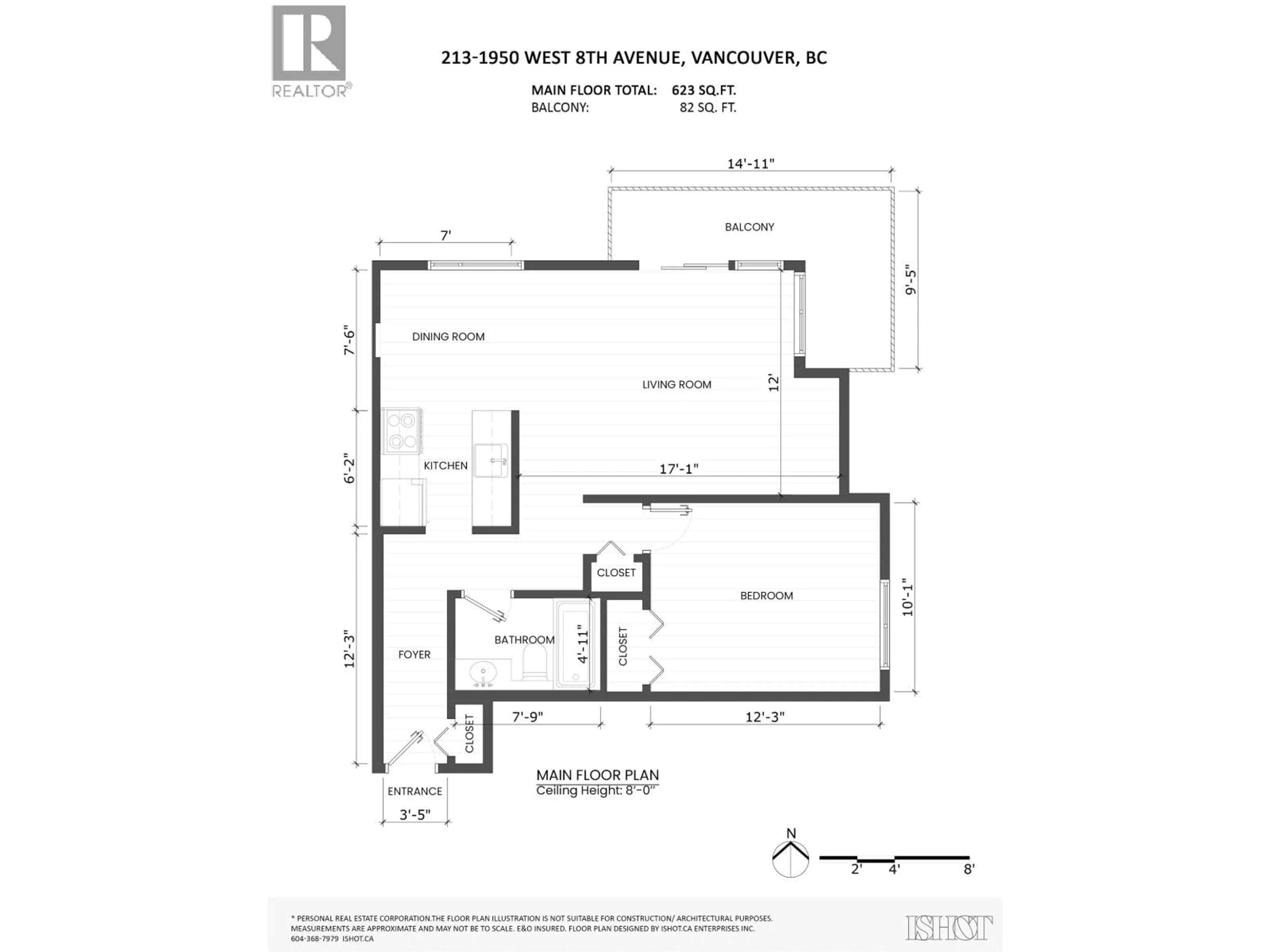 Floor plan for 213 - 1950 8TH AVENUE, Vancouver British Columbia V6J1W3