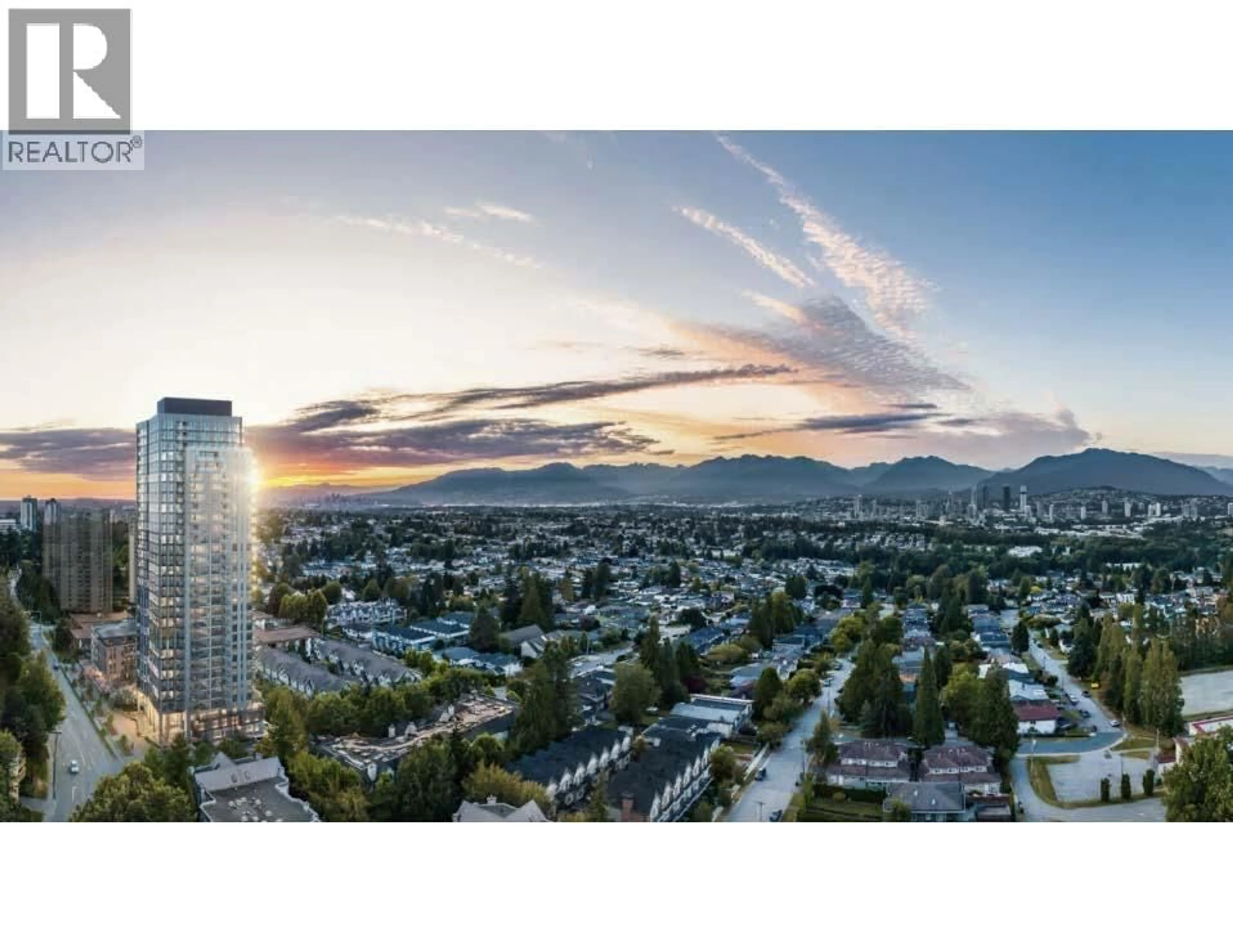 A pic from outside/outdoor area/front of a property/back of a property/a pic from drone, mountain view for 1806 - 5685 HALLEY AVENUE, Burnaby British Columbia V5H0L9