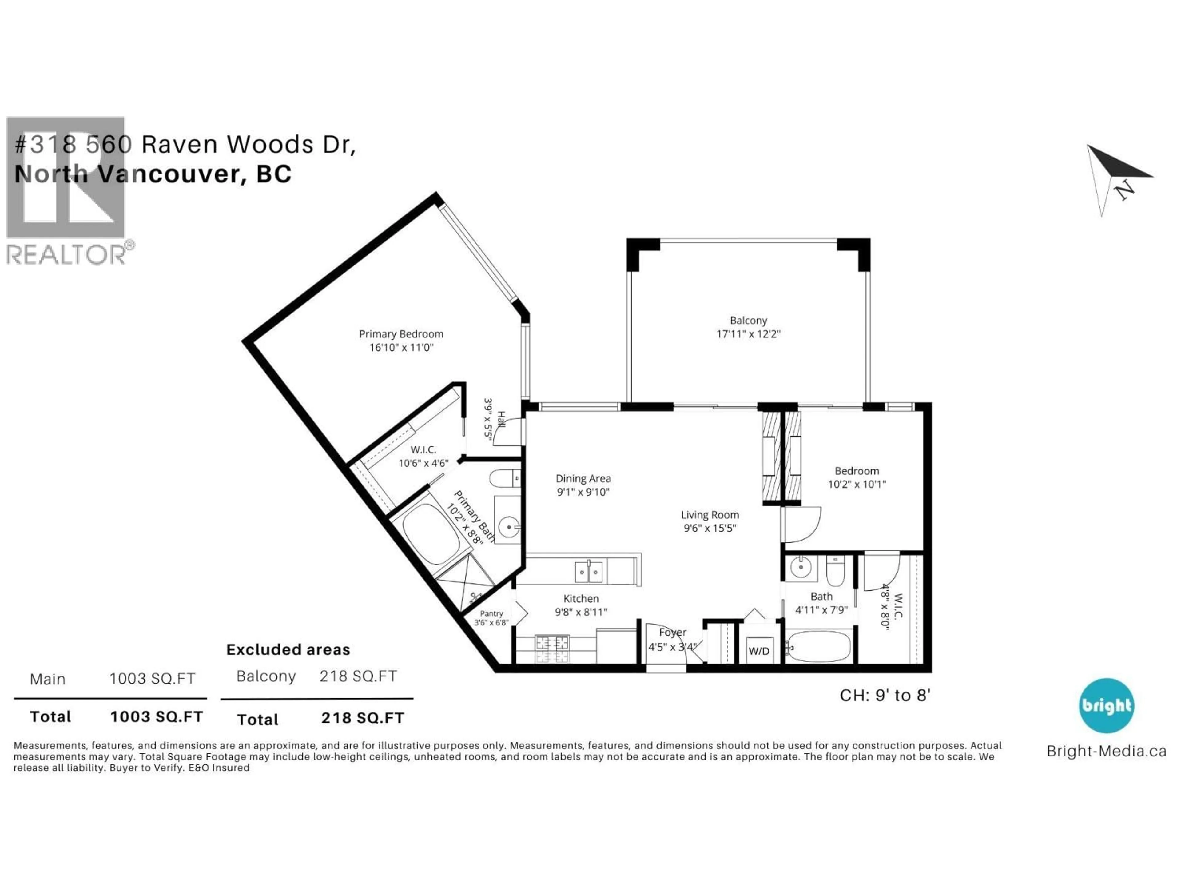 Floor plan for 318 - 560 RAVEN WOODS DRIVE, North Vancouver British Columbia V7G2T3