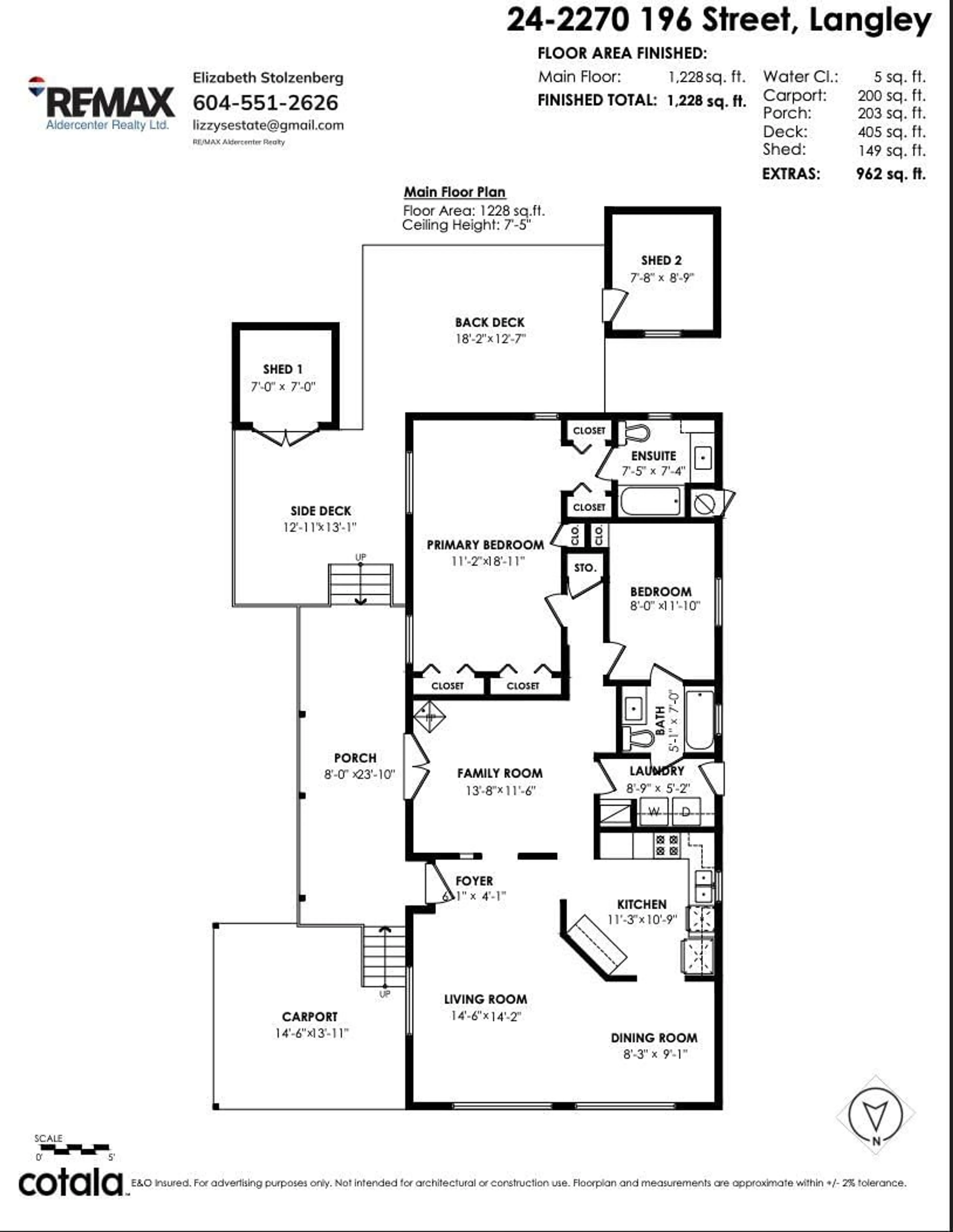 Floor plan for 24 - 2270 196 STREET, Langley British Columbia V2Z1N6