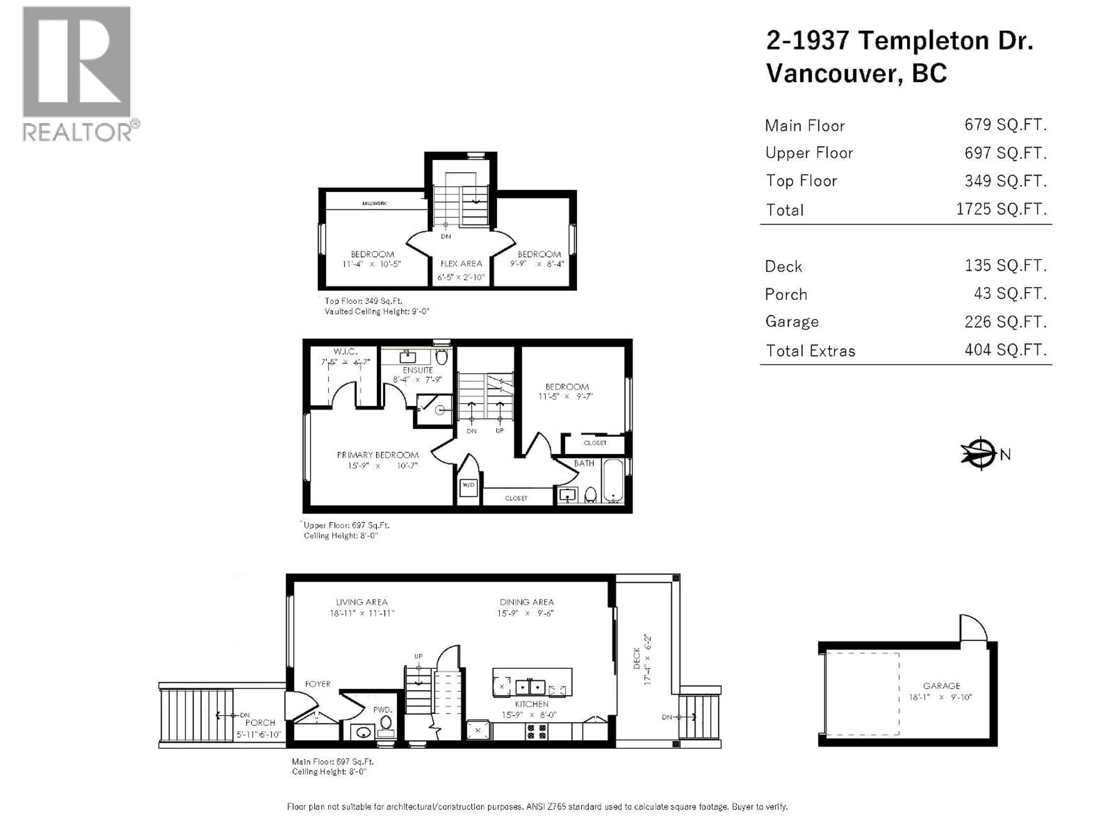 Floor plan for 2 - 1937 TEMPLETON DRIVE, Vancouver British Columbia V5N4V9