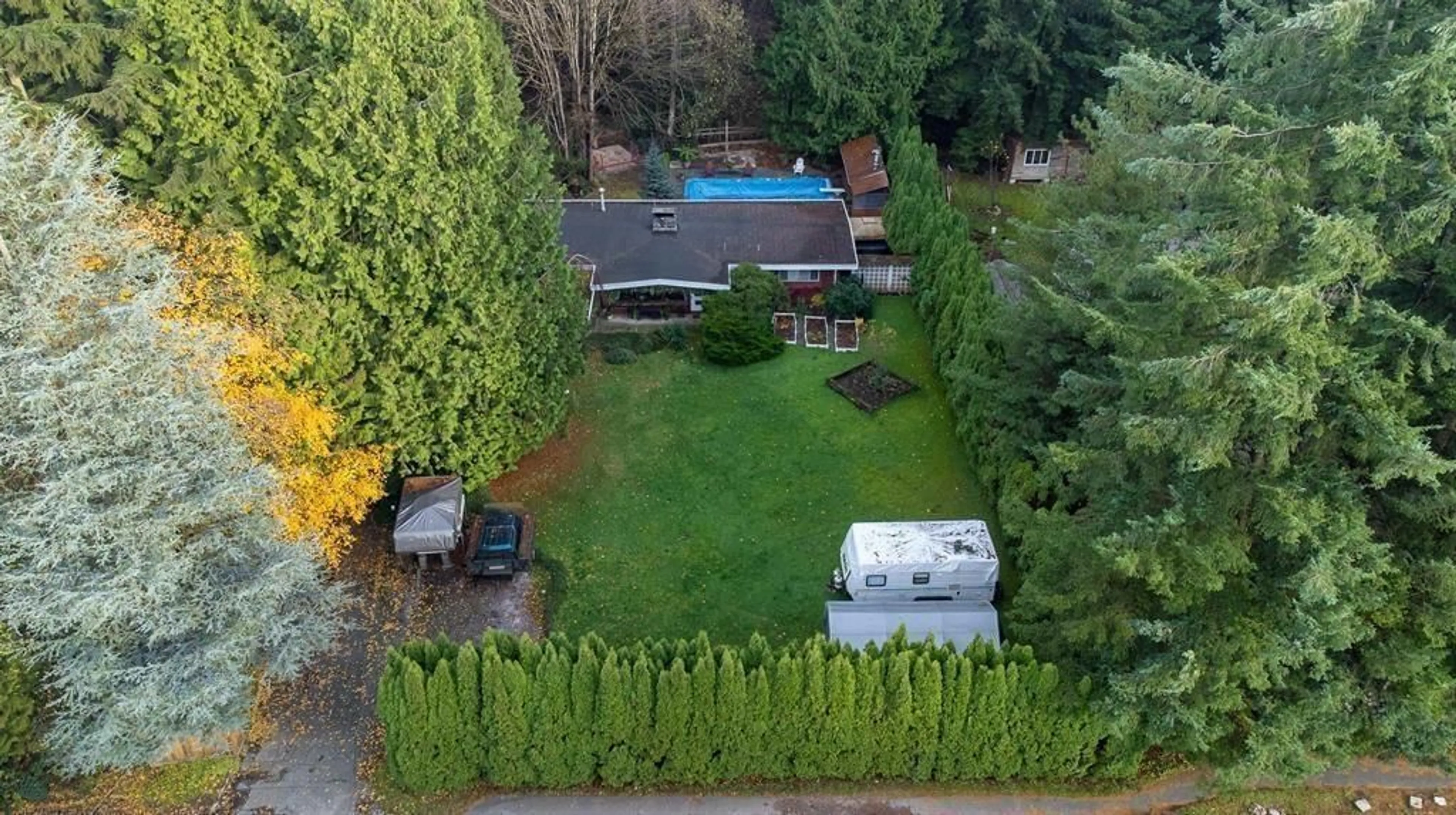 A pic from outside/outdoor area/front of a property/back of a property/a pic from drone, forest/trees view for 6446 138 STREET, Surrey British Columbia V3W5G6