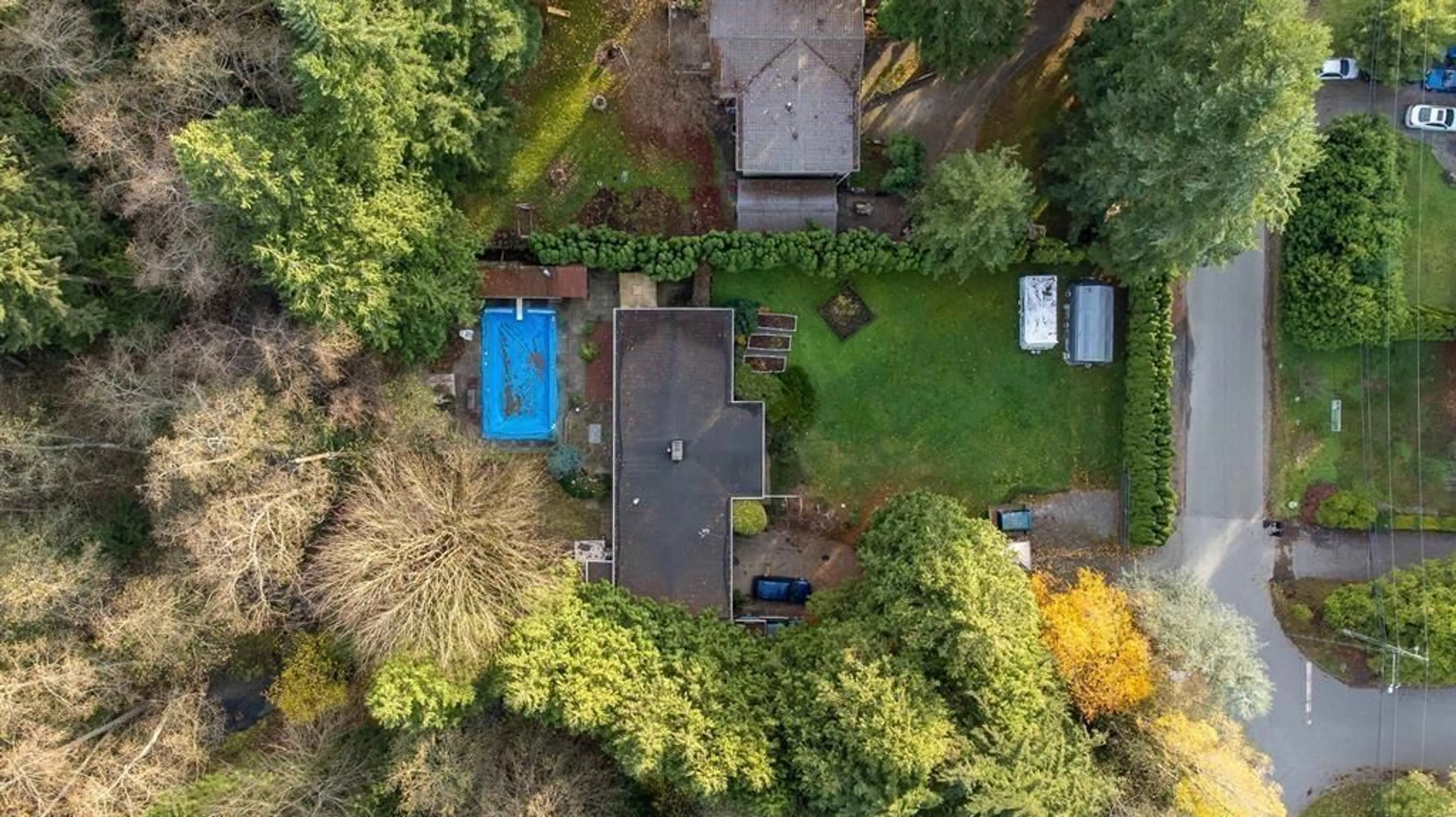 A pic from outside/outdoor area/front of a property/back of a property/a pic from drone, forest/trees view for 6446 138 STREET, Surrey British Columbia V3W5G6