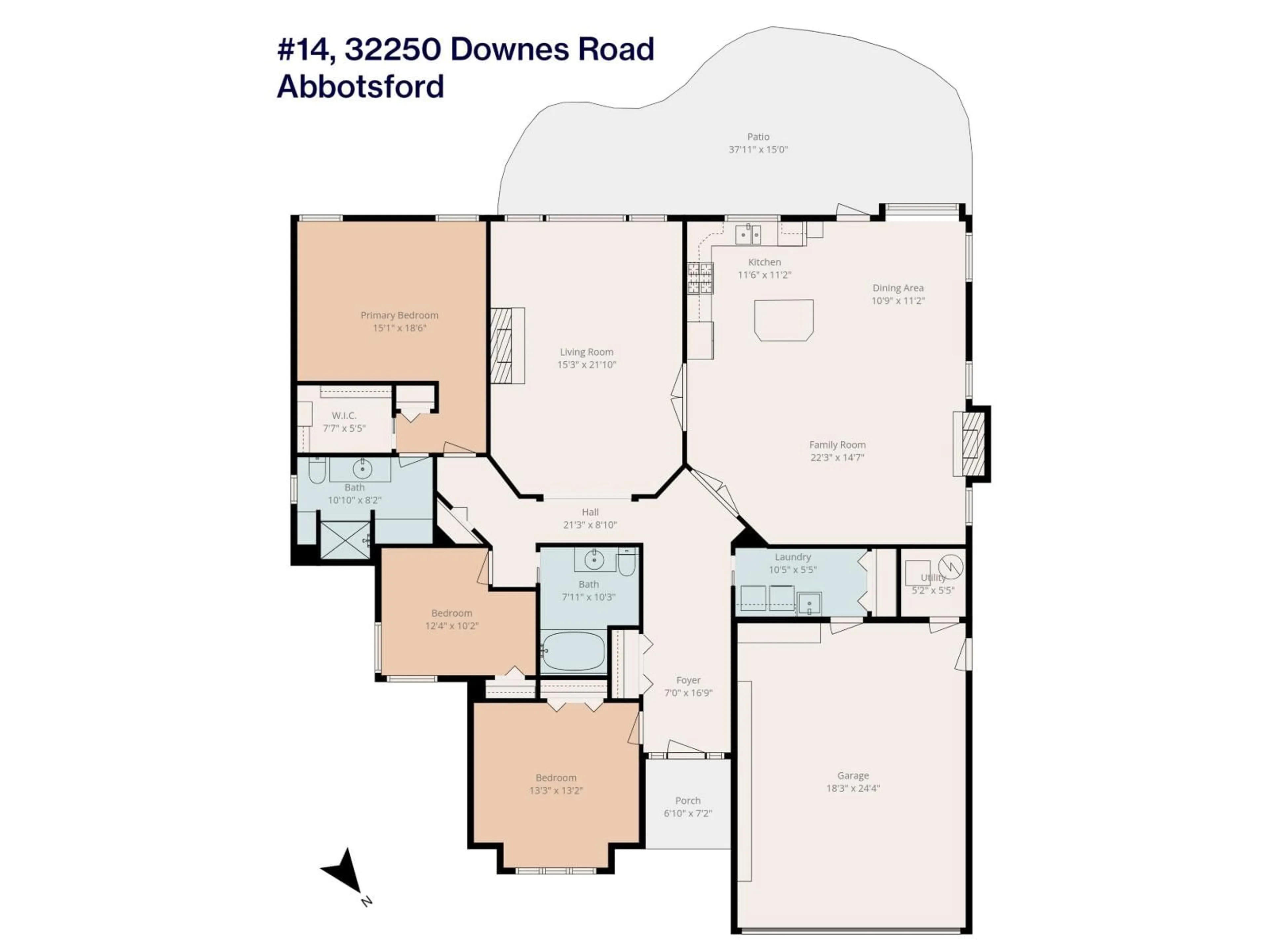 Floor plan for 14 - 32250 DOWNES ROAD, Abbotsford British Columbia V4X2R1