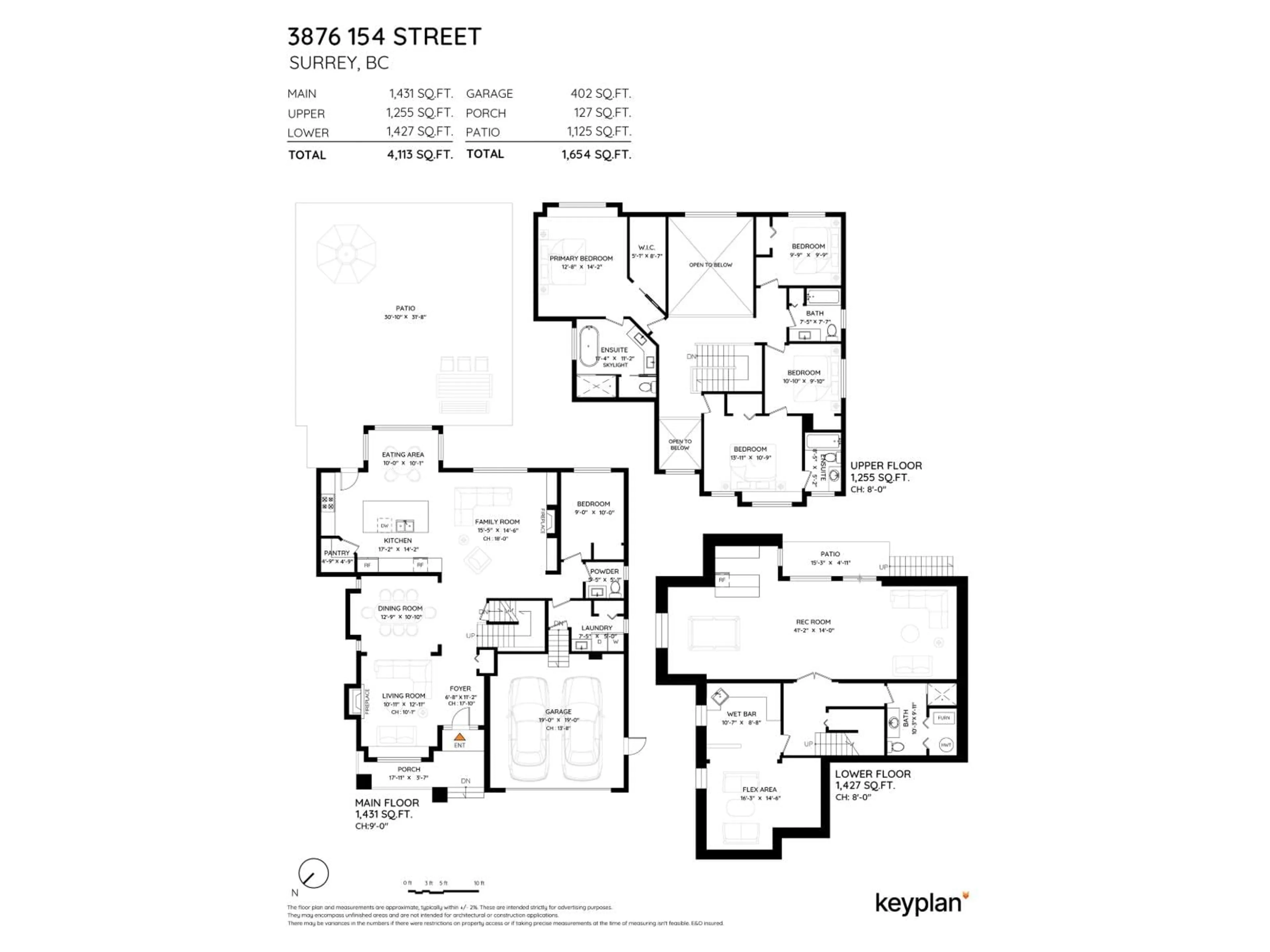Floor plan for 3876 154 STREET, Surrey British Columbia V3Z0V3