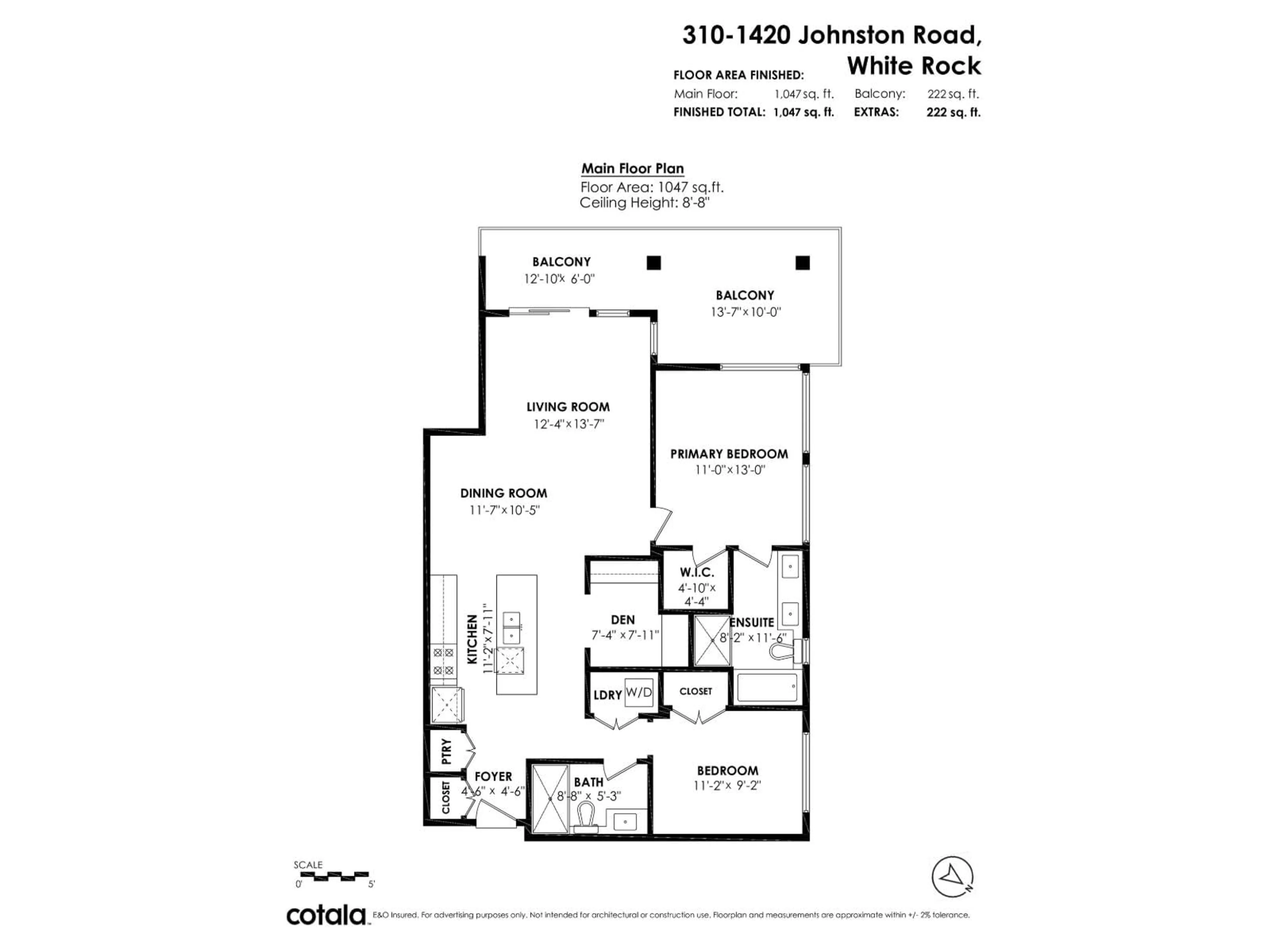 Floor plan for 310 - 1420 JOHNSTON ROAD, White Rock British Columbia V4B3Z5