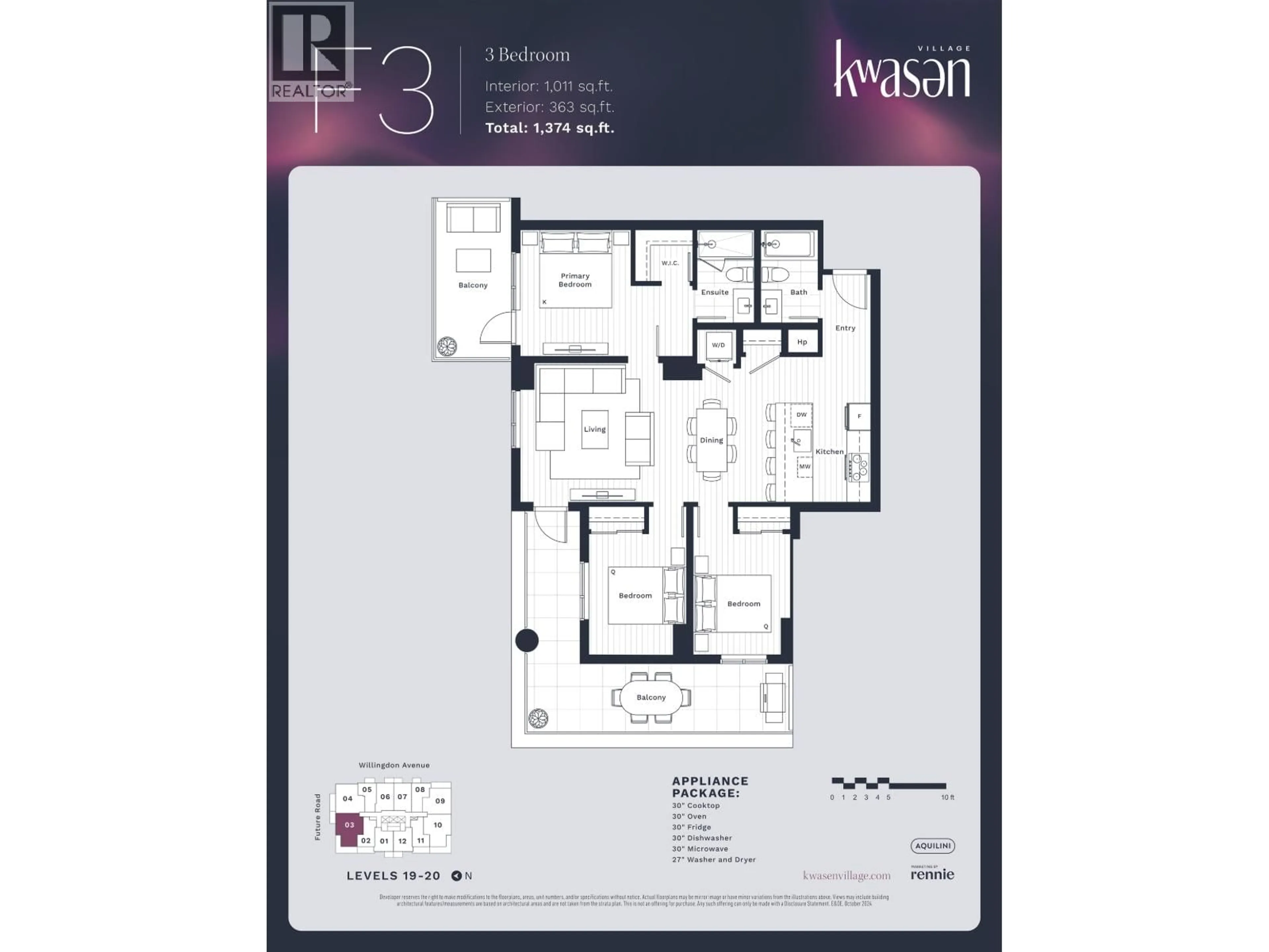 Floor plan for 2003 - 3633 WILLINGDON AVENUE, Burnaby British Columbia V0V0V0