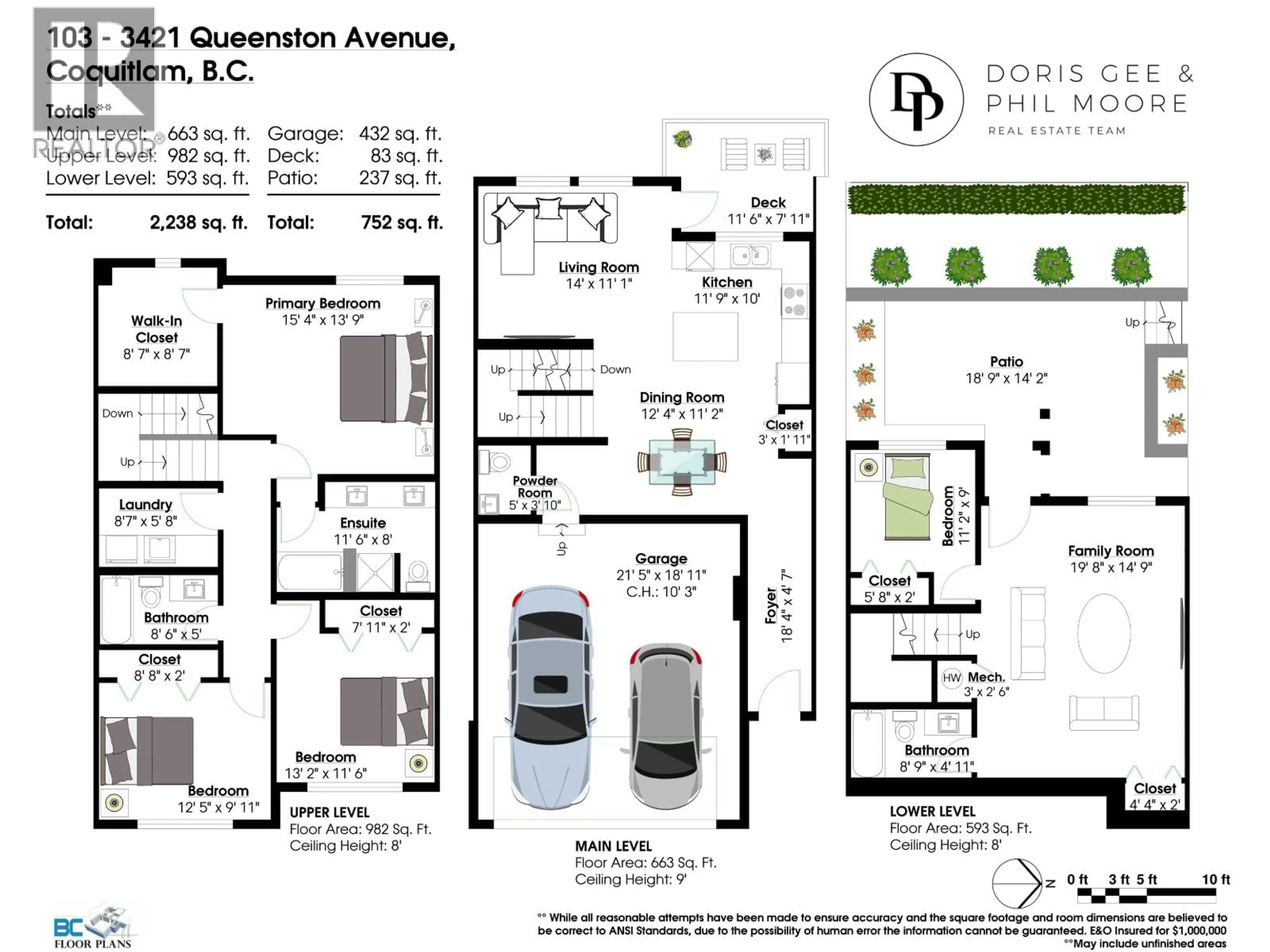 Floor plan for 103 - 3421 QUEENSTON AVENUE, Coquitlam British Columbia V3E0V9