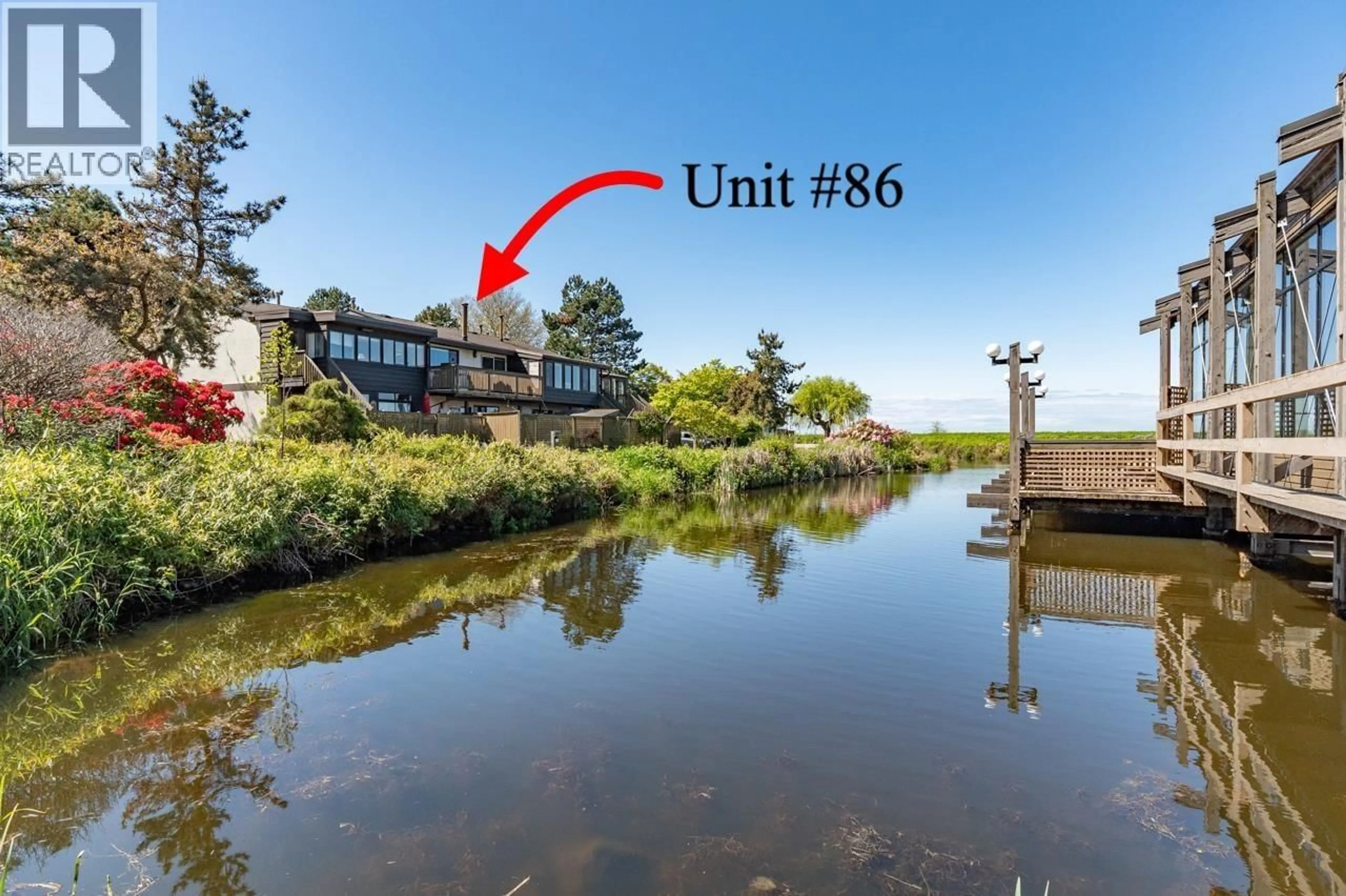 A pic from outside/outdoor area/front of a property/back of a property/a pic from drone, water/lake/river/ocean view for 86 - 11491 7TH AVENUE, Richmond British Columbia V7E4J5