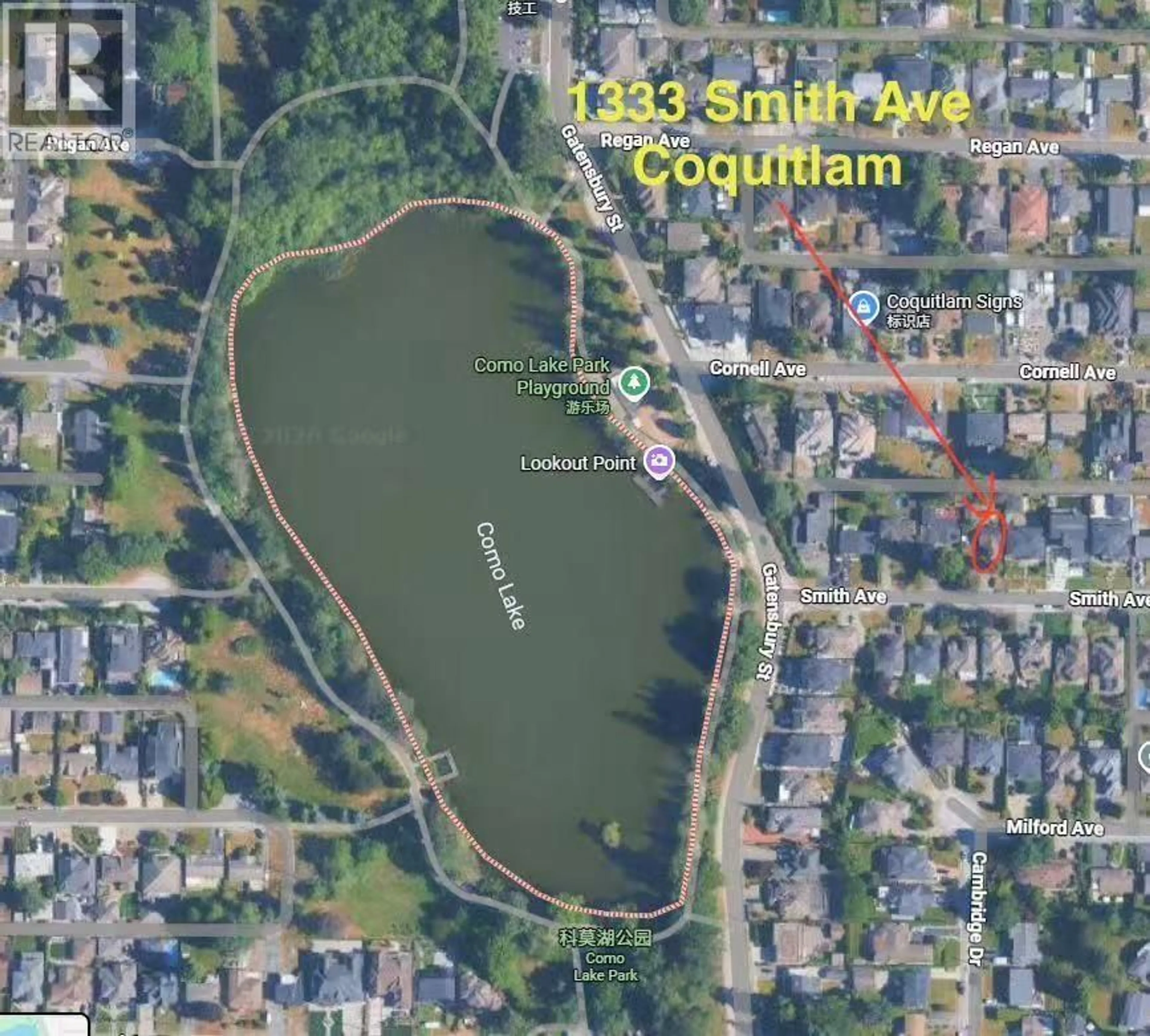 Picture of a map for 1333 SMITH AVENUE, Coquitlam British Columbia V3J2Y1