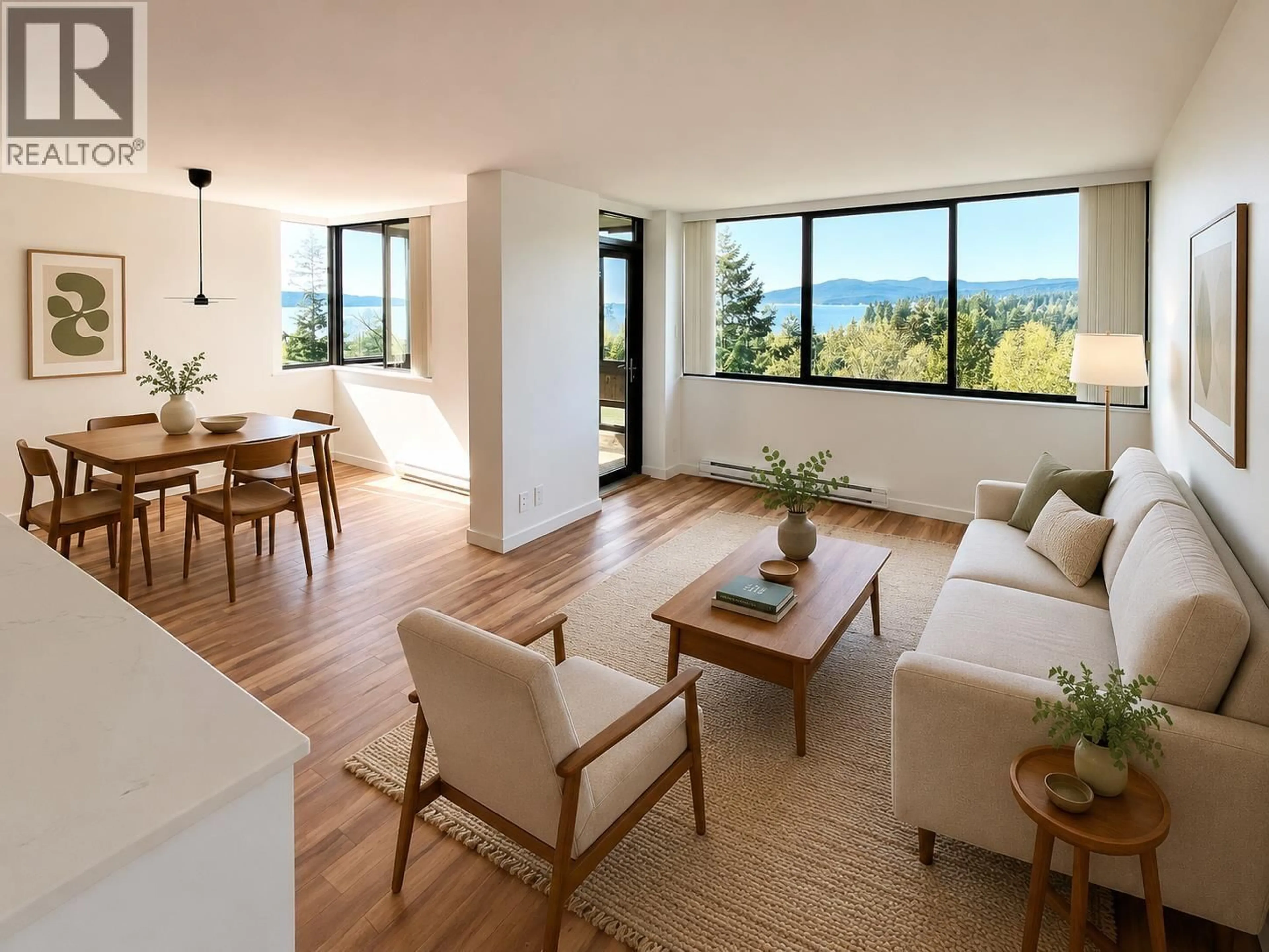 Living room with furniture, wood/laminate floor for 1203 - 2077 NELSON STREET, Vancouver British Columbia V6G2Y2