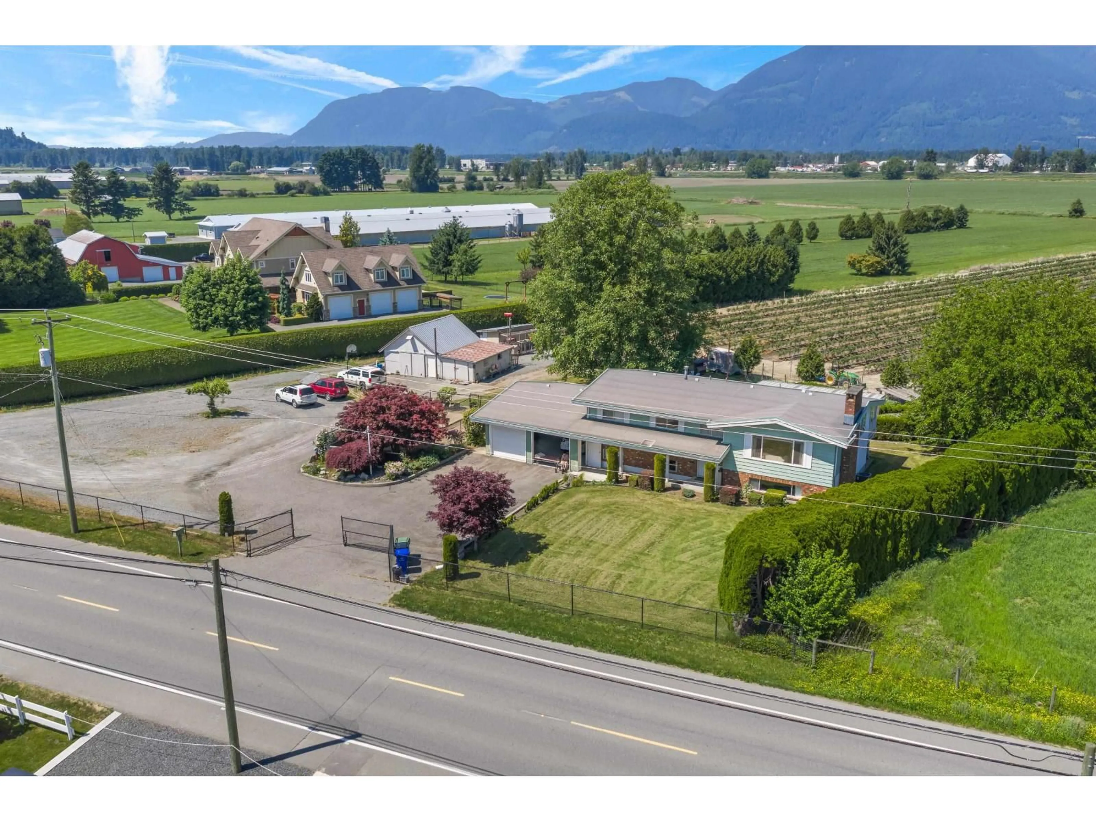 A pic from outside/outdoor area/front of a property/back of a property/a pic from drone, mountain view for 42505 YALE ROAD, Sardis - Greendale British Columbia V2R4J4