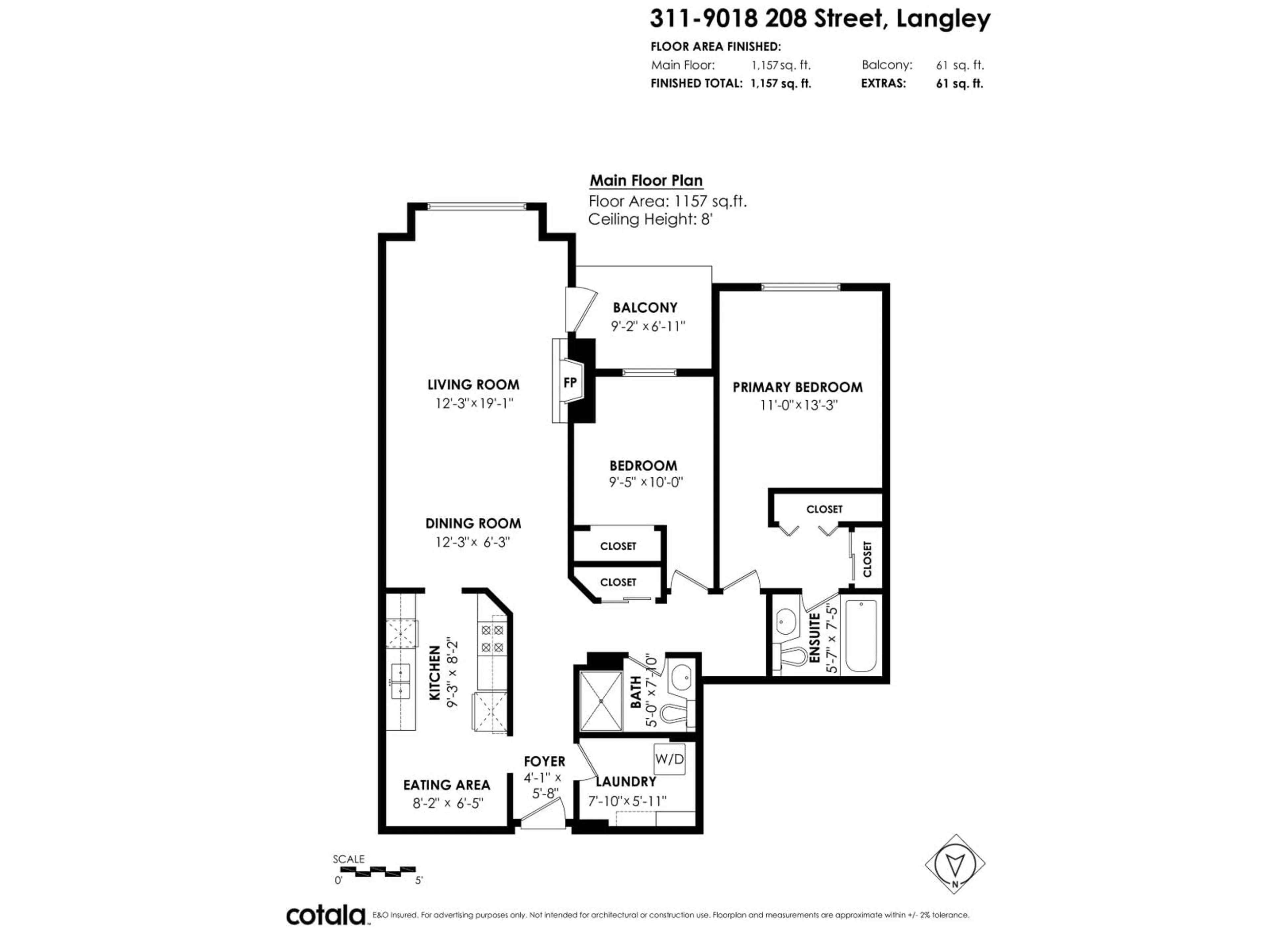 Floor plan for 311 - 9018 208 STREET, Langley British Columbia V1M2Y8