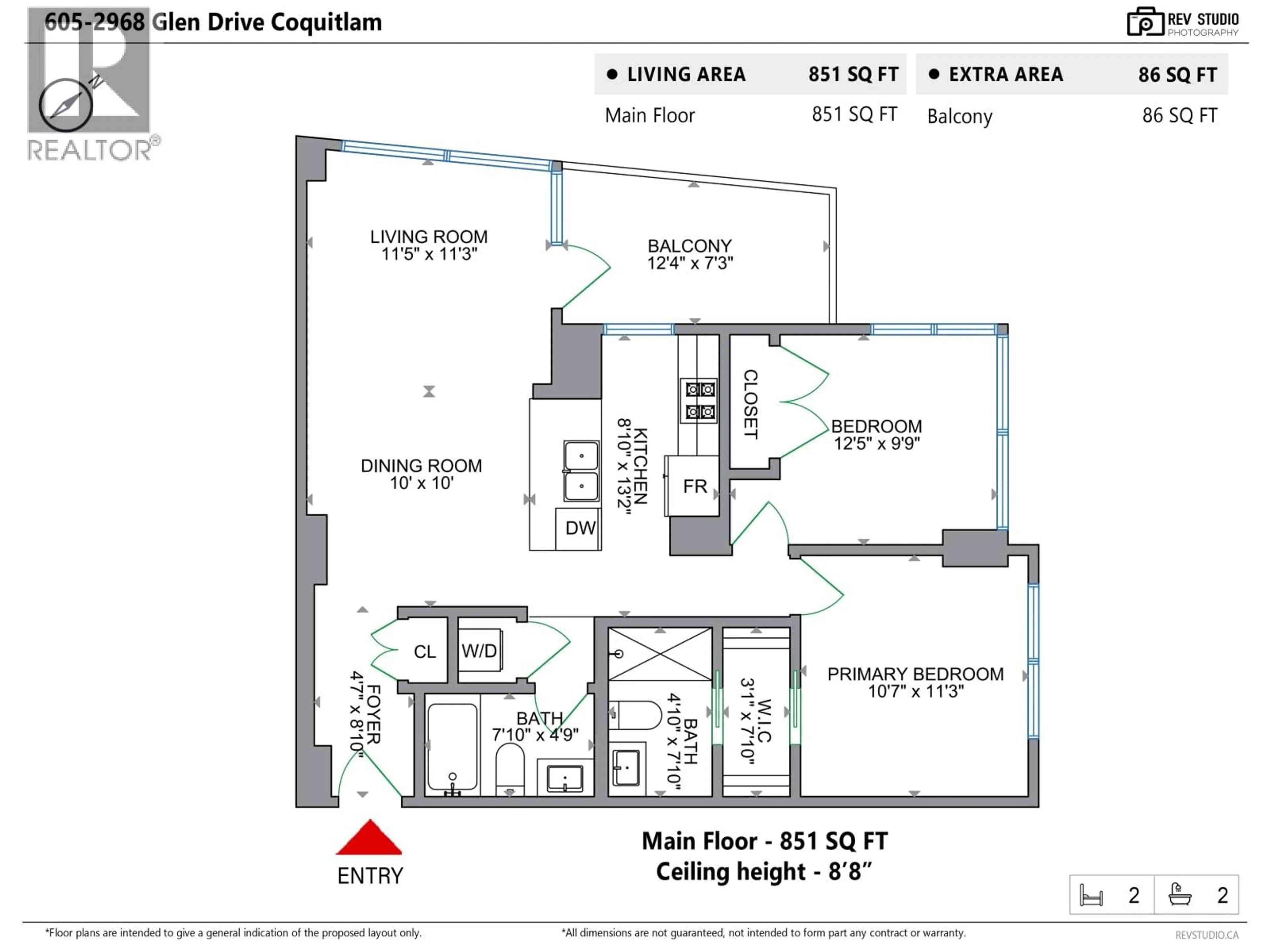 Floor plan for 605 - 2968 GLEN DRIVE, Coquitlam British Columbia V3B0C4