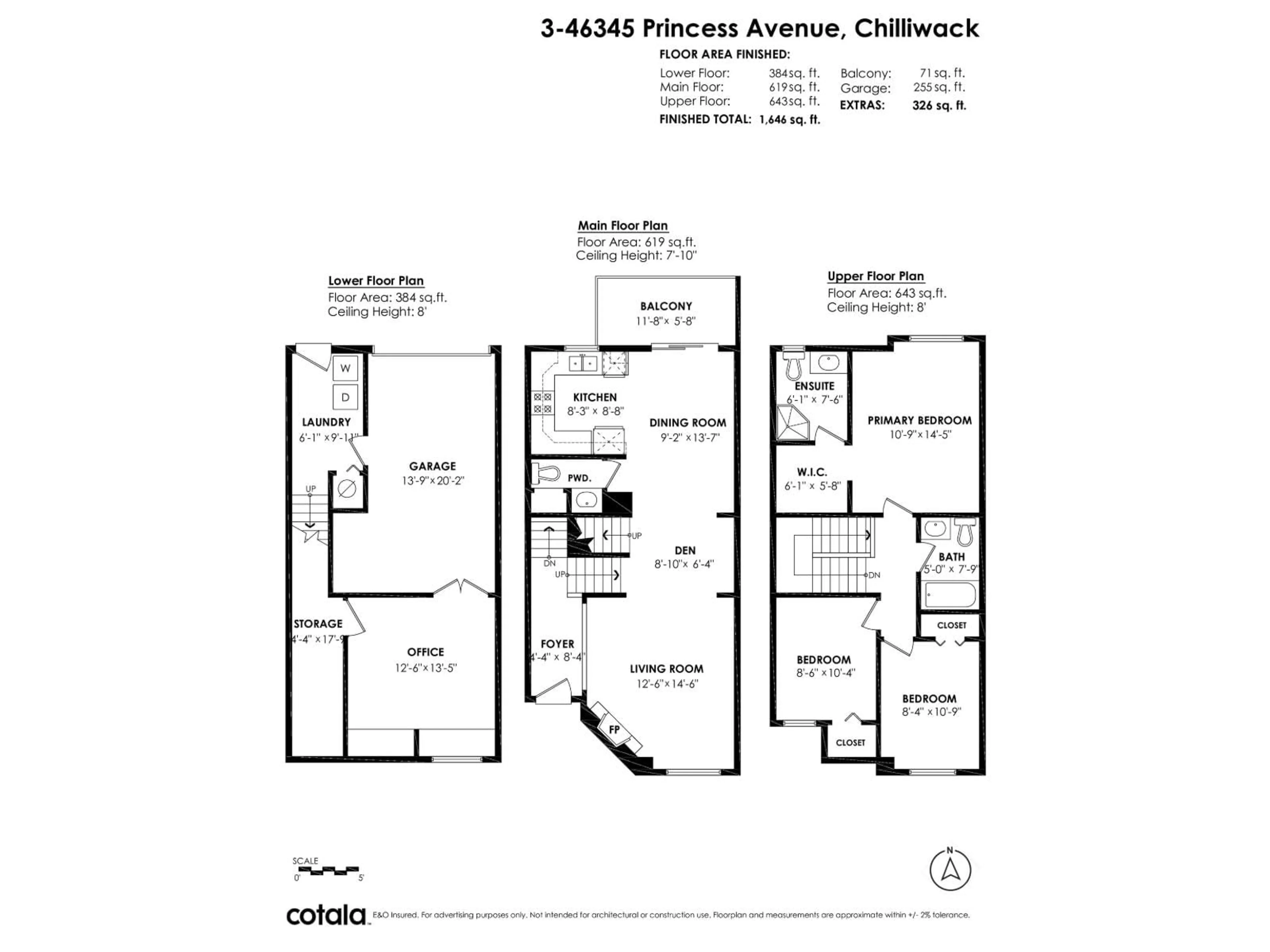 Floor plan for 3 - 46345 PRINCESS AVENUE, Chilliwack British Columbia V2P2B2
