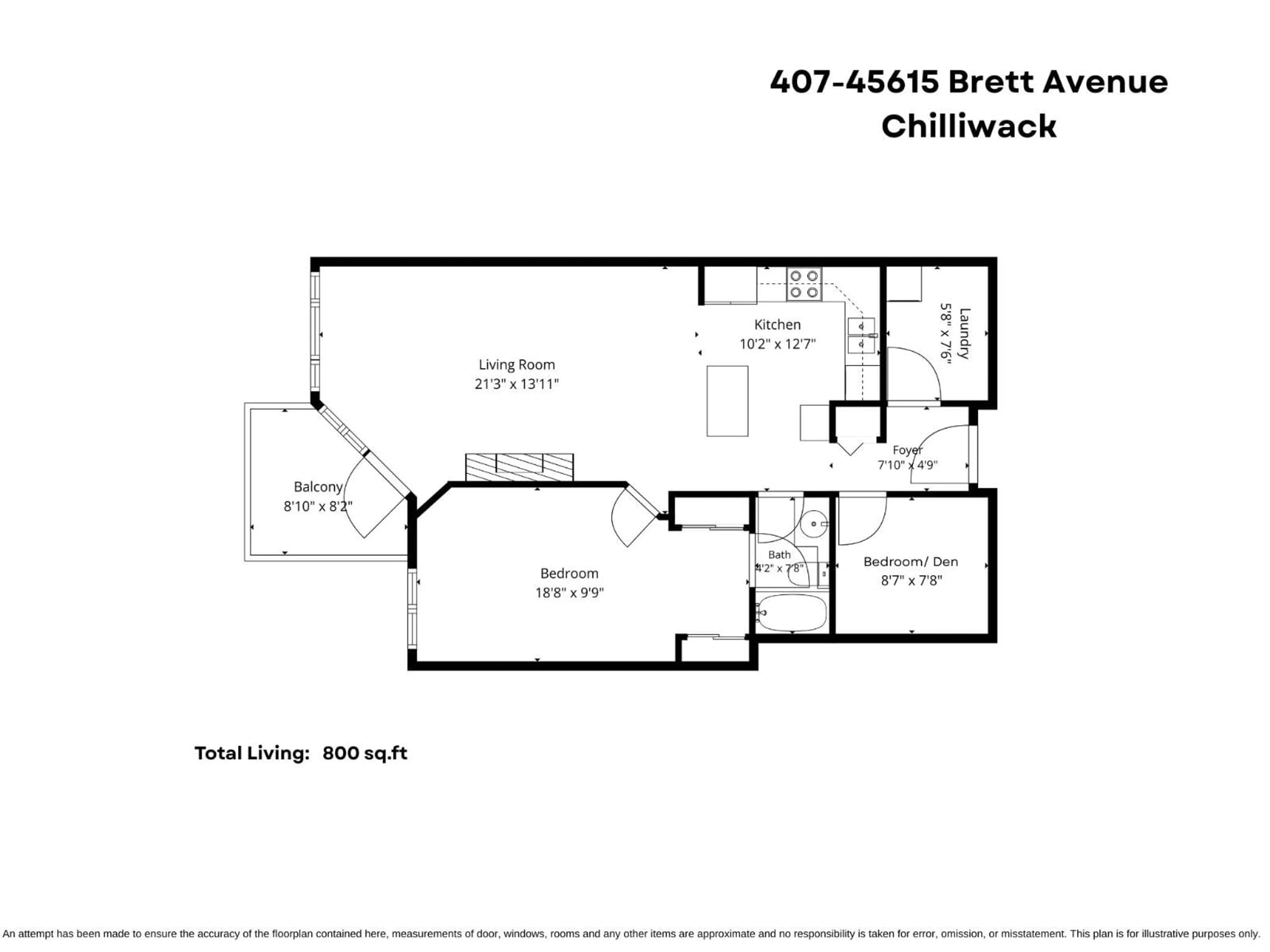 Floor plan for 407 - 45615 BRETT AVENUE, Chilliwack British Columbia V2P1P1