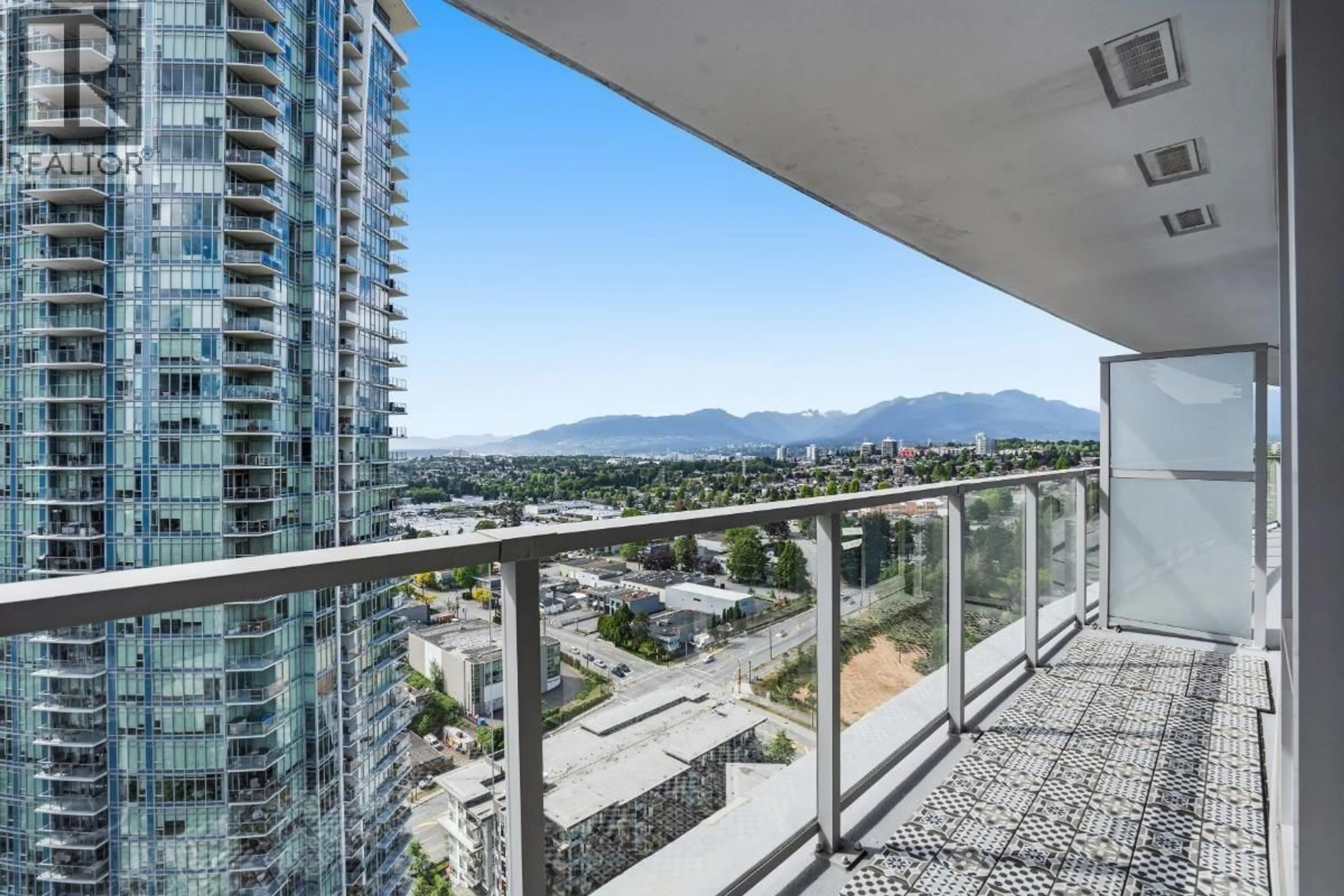 Balcony in the apartment, city buildings view from balcony for 3006 - 4189 HALIFAX STREET, Burnaby British Columbia V5C0H9