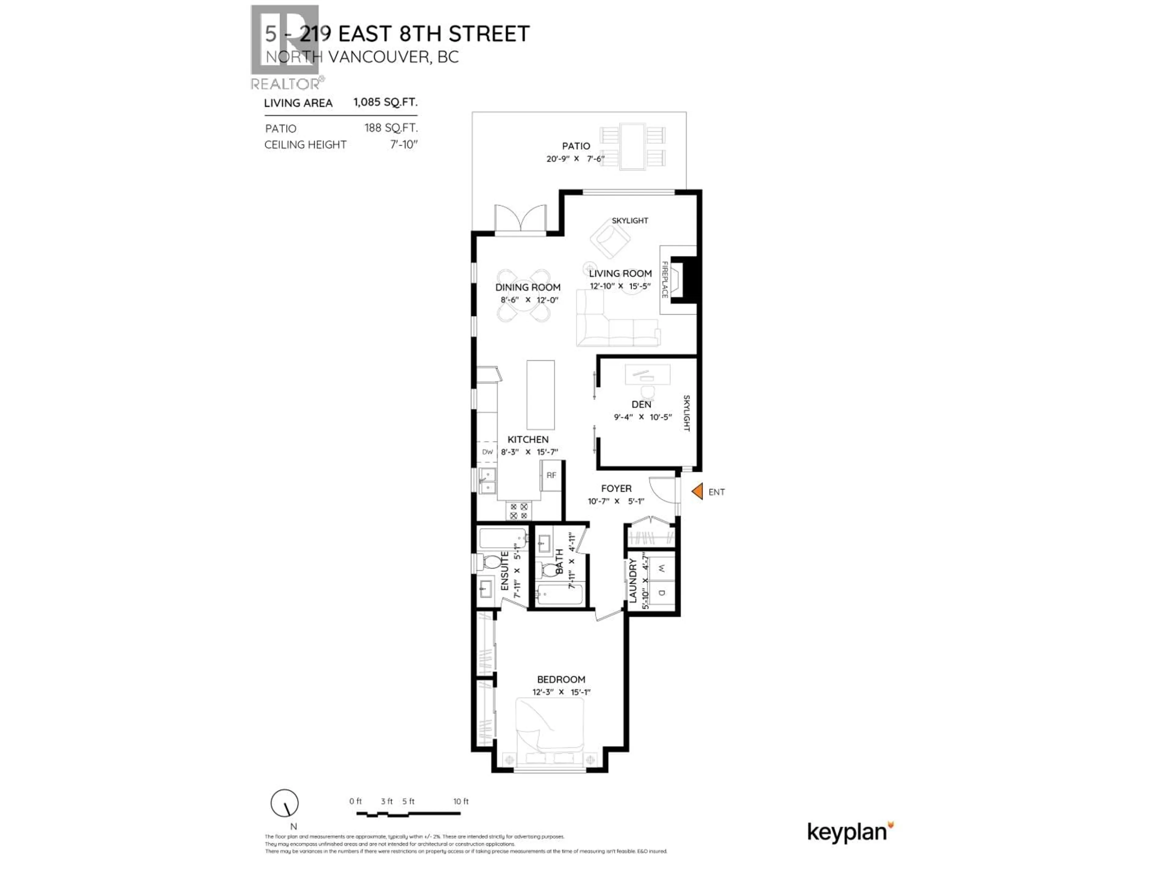 Floor plan for 5 - 219 8TH STREET, North Vancouver British Columbia V7L1Y9