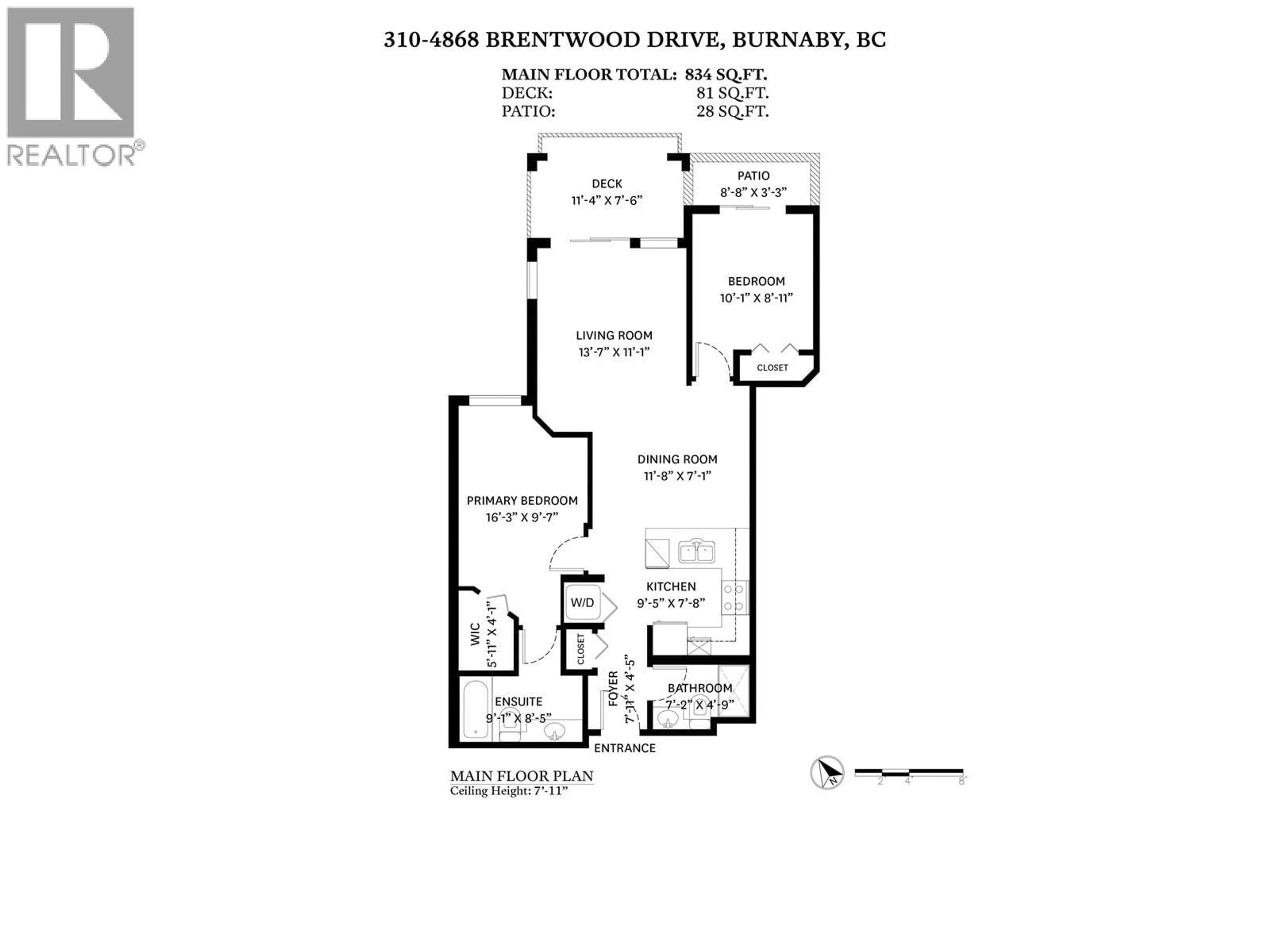Floor plan for 310 - 4868 BRENTWOOD DRIVE, Burnaby British Columbia V5C0C2