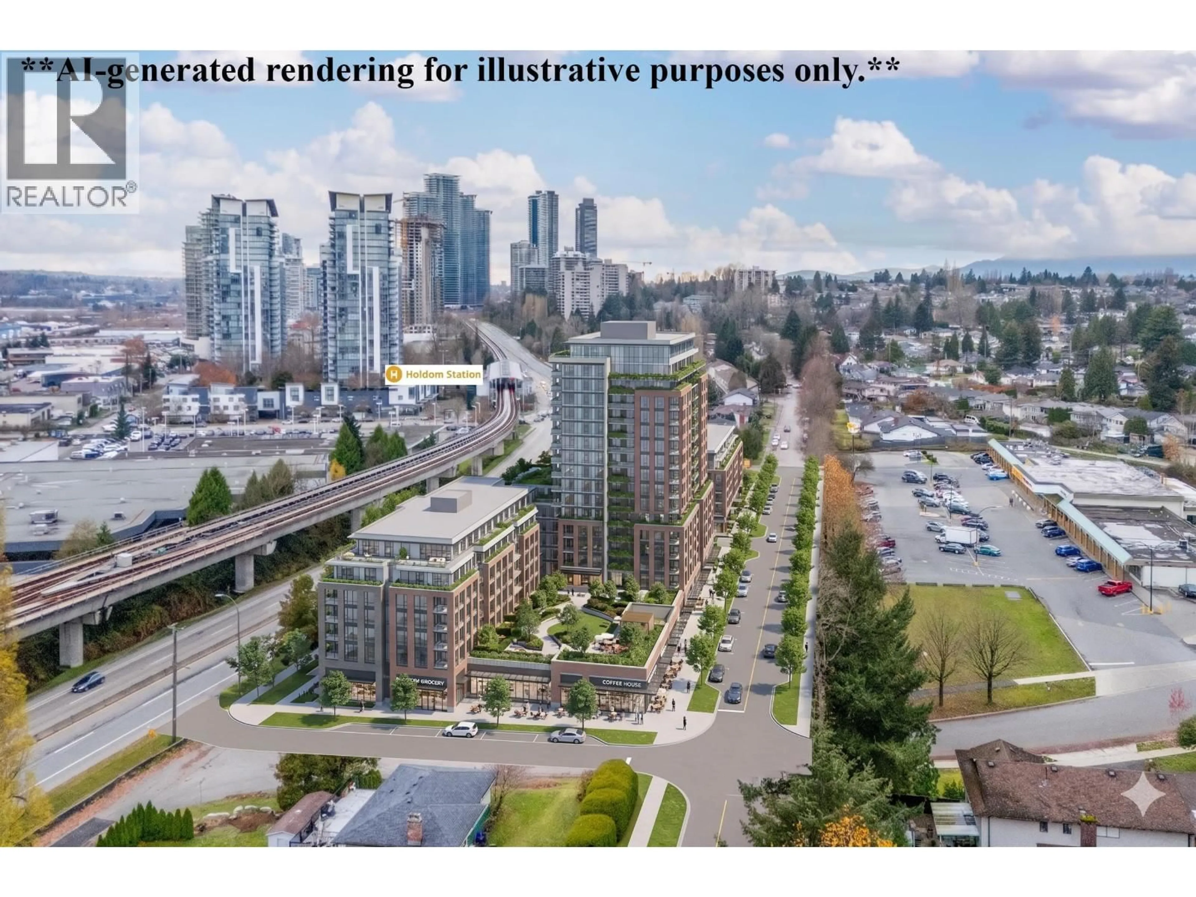 A pic from outside/outdoor area/front of a property/back of a property/a pic from drone, street for 5990 BROADWAY, Burnaby British Columbia V5B2X9