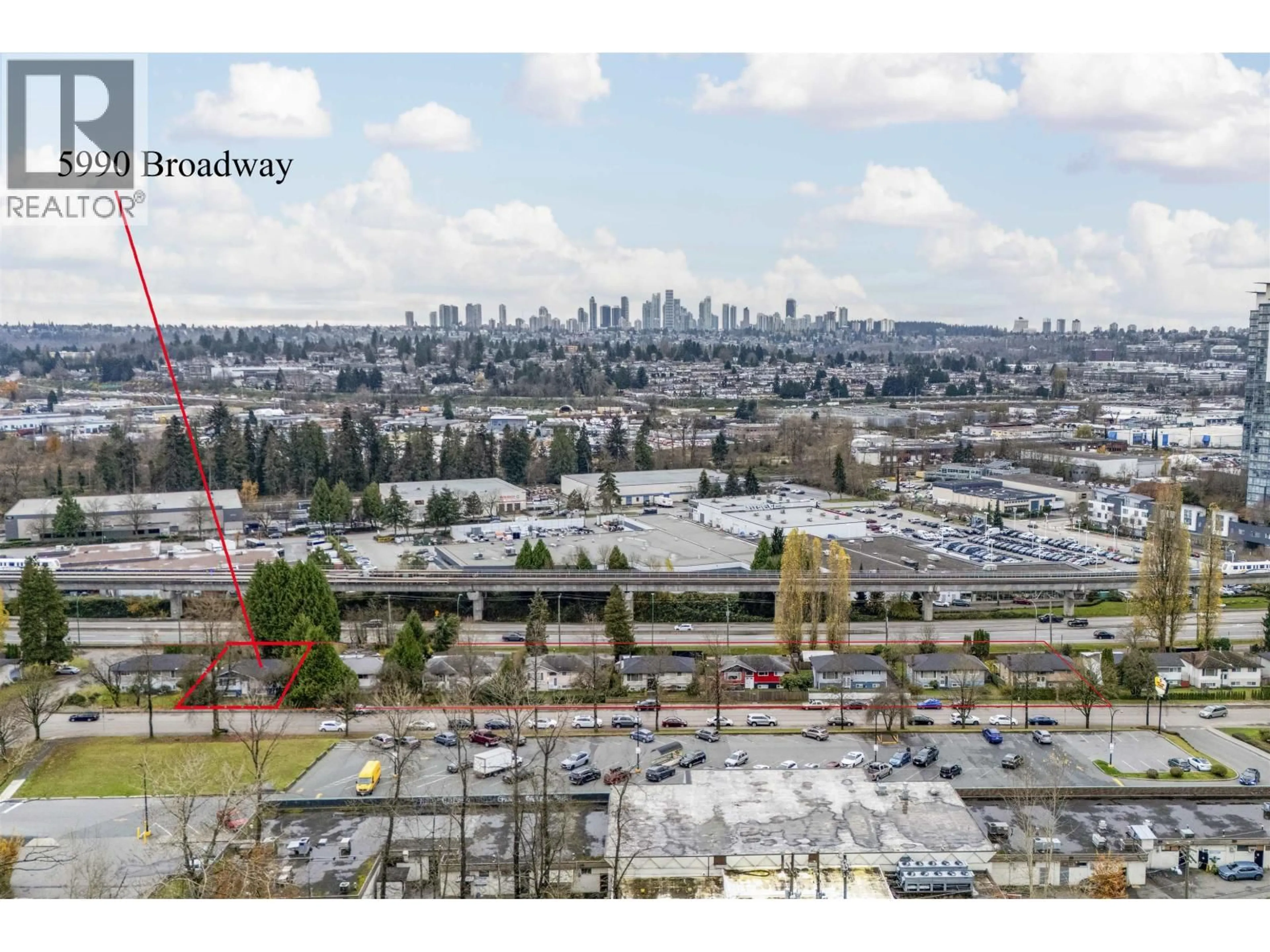 A pic from outside/outdoor area/front of a property/back of a property/a pic from drone, city buildings view from balcony for 5990 BROADWAY, Burnaby British Columbia V5B2X9