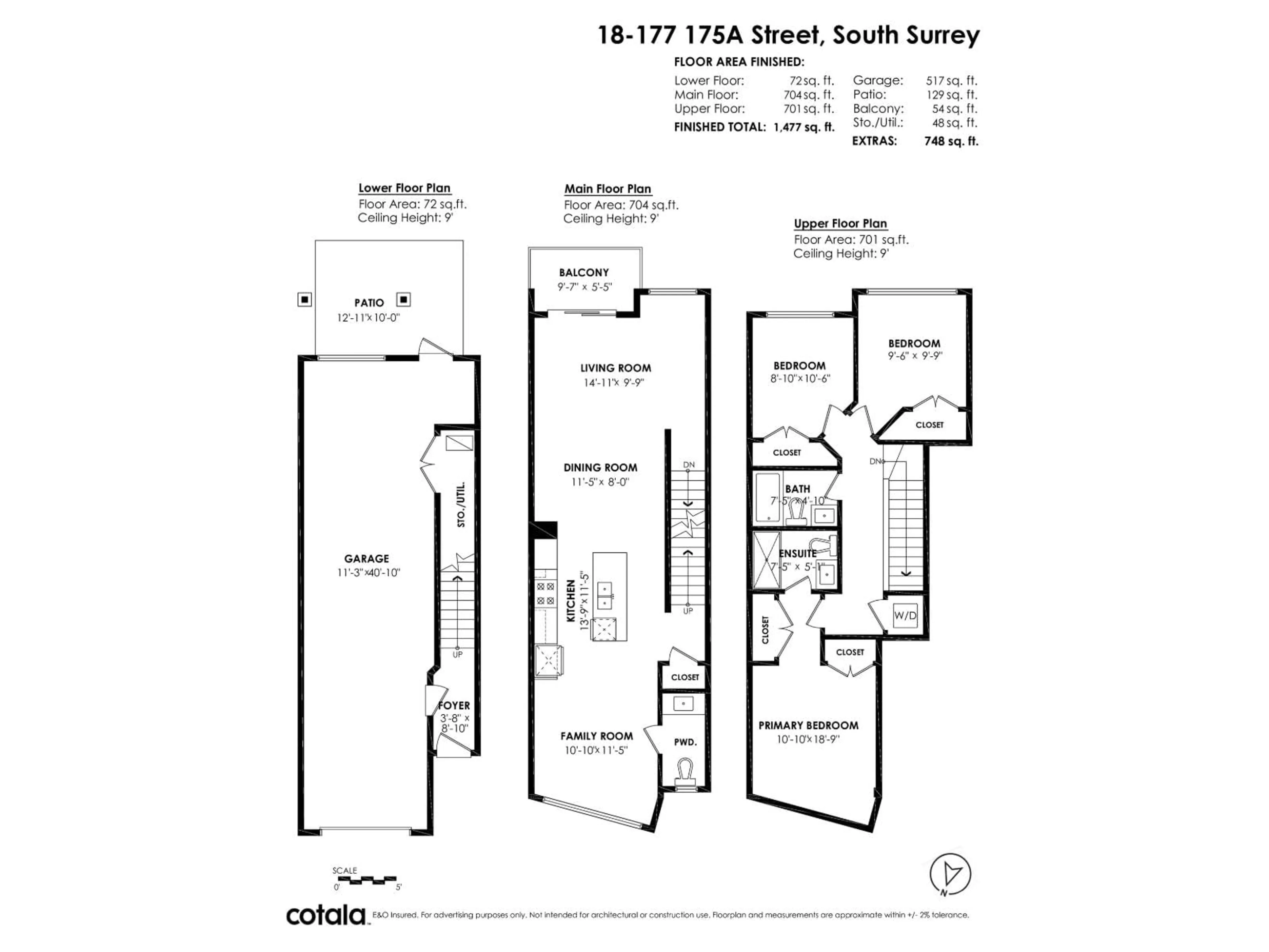 Floor plan for 18 - 177 175A STREET, Surrey British Columbia V3Z1L1