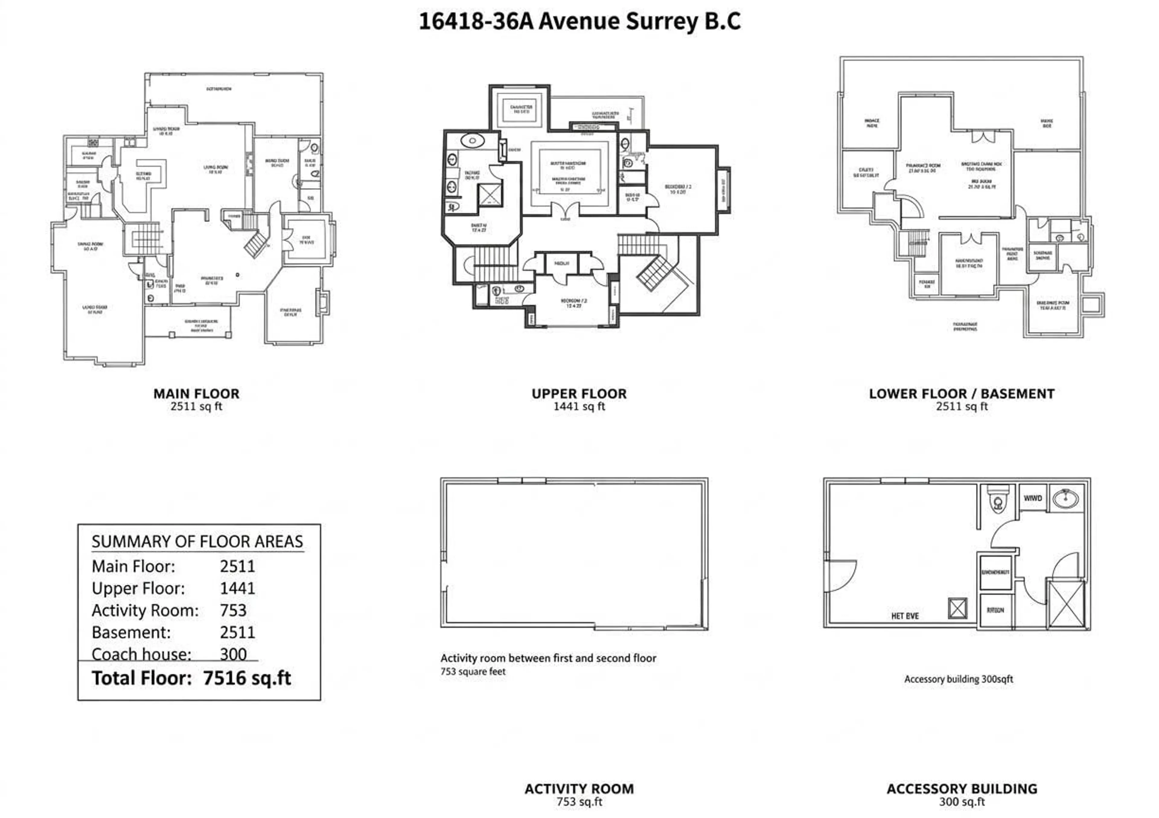 Floor plan for 16418 36A AVENUE, Surrey British Columbia V3Z0M1