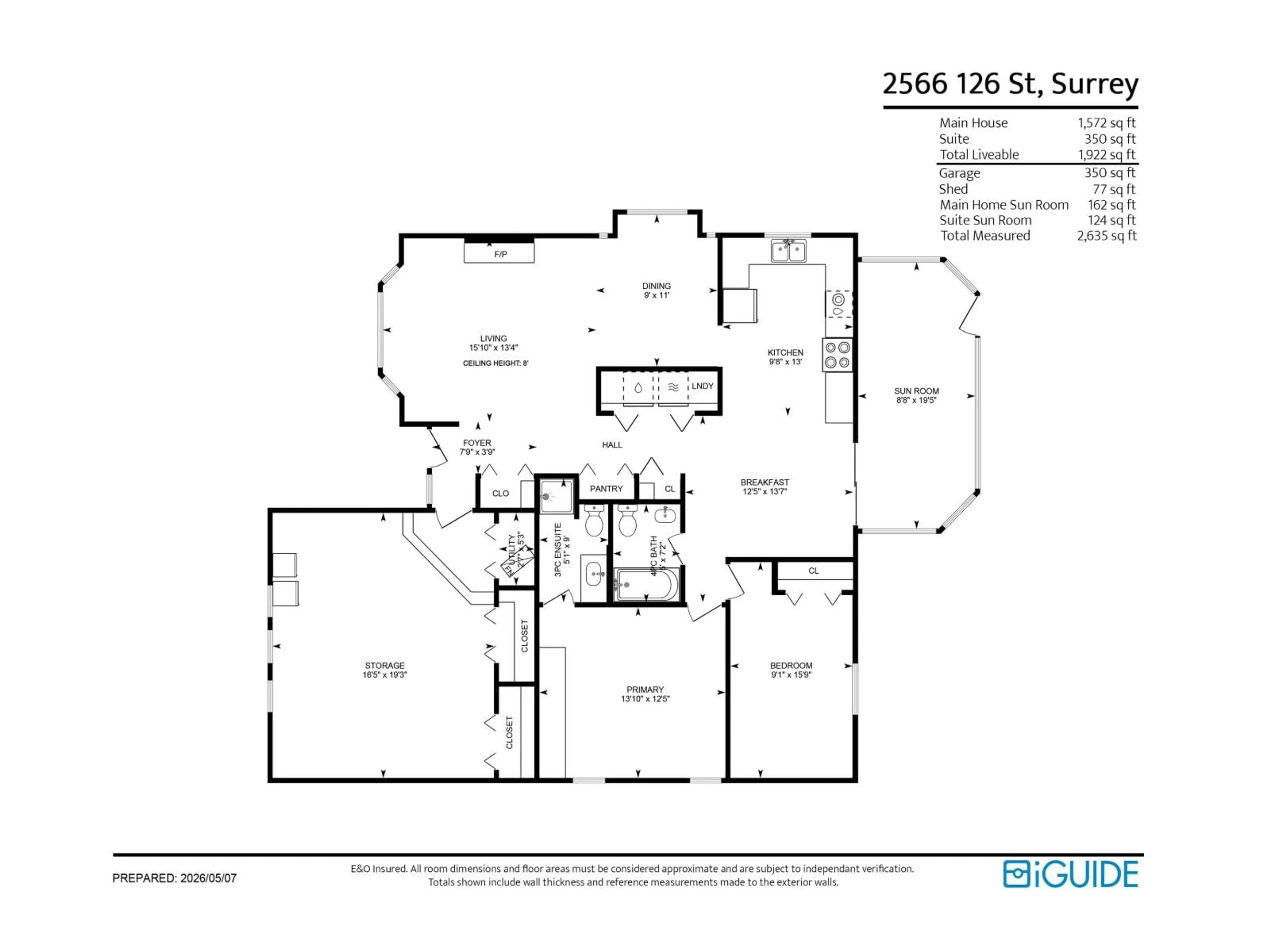 Floor plan for 2566 126TH STREET, Surrey British Columbia V4A3P7