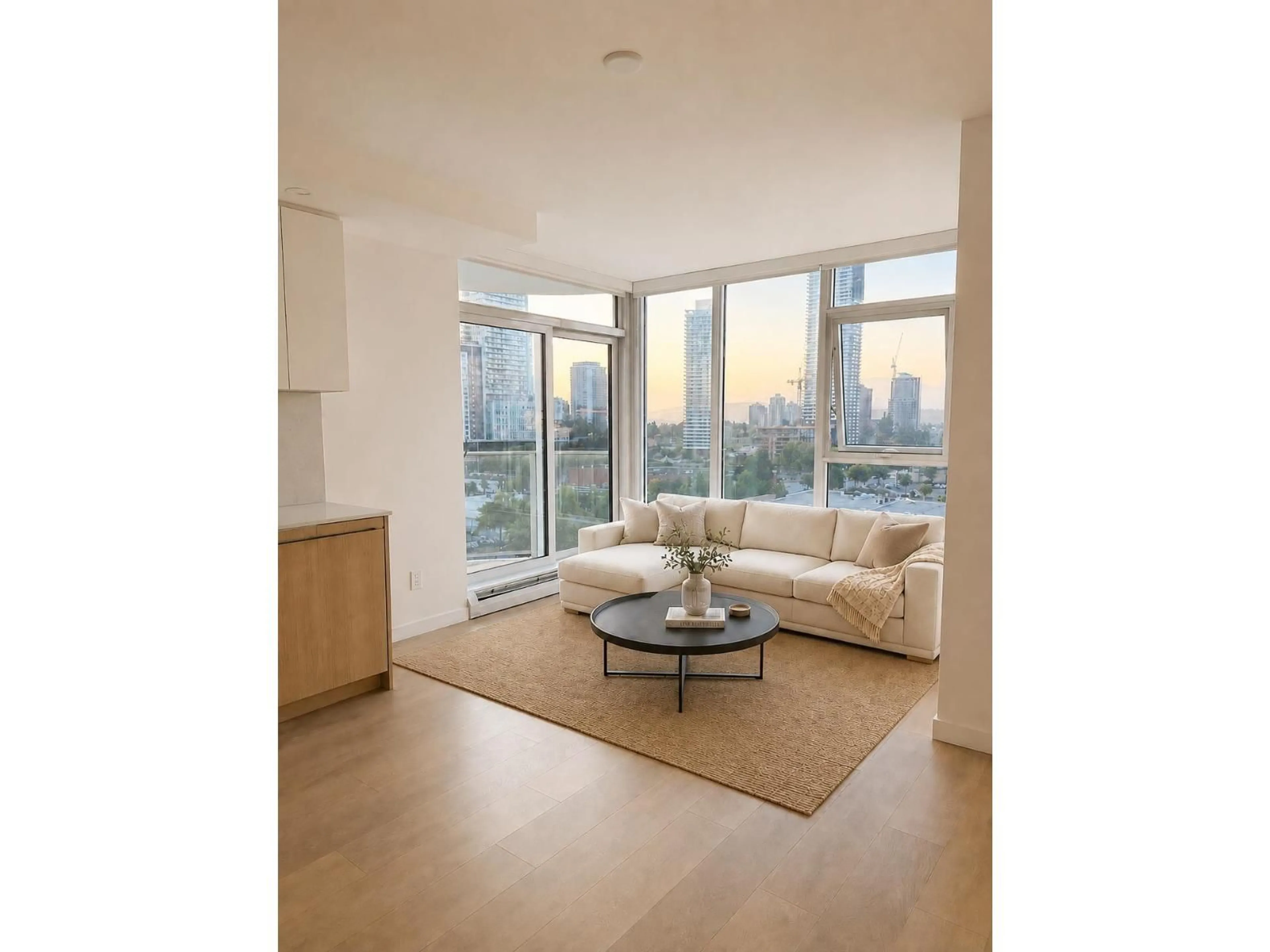 Living room with furniture, wood/laminate floor for 1111 - 13685 102 AVENUE, Surrey British Columbia V3T1N7