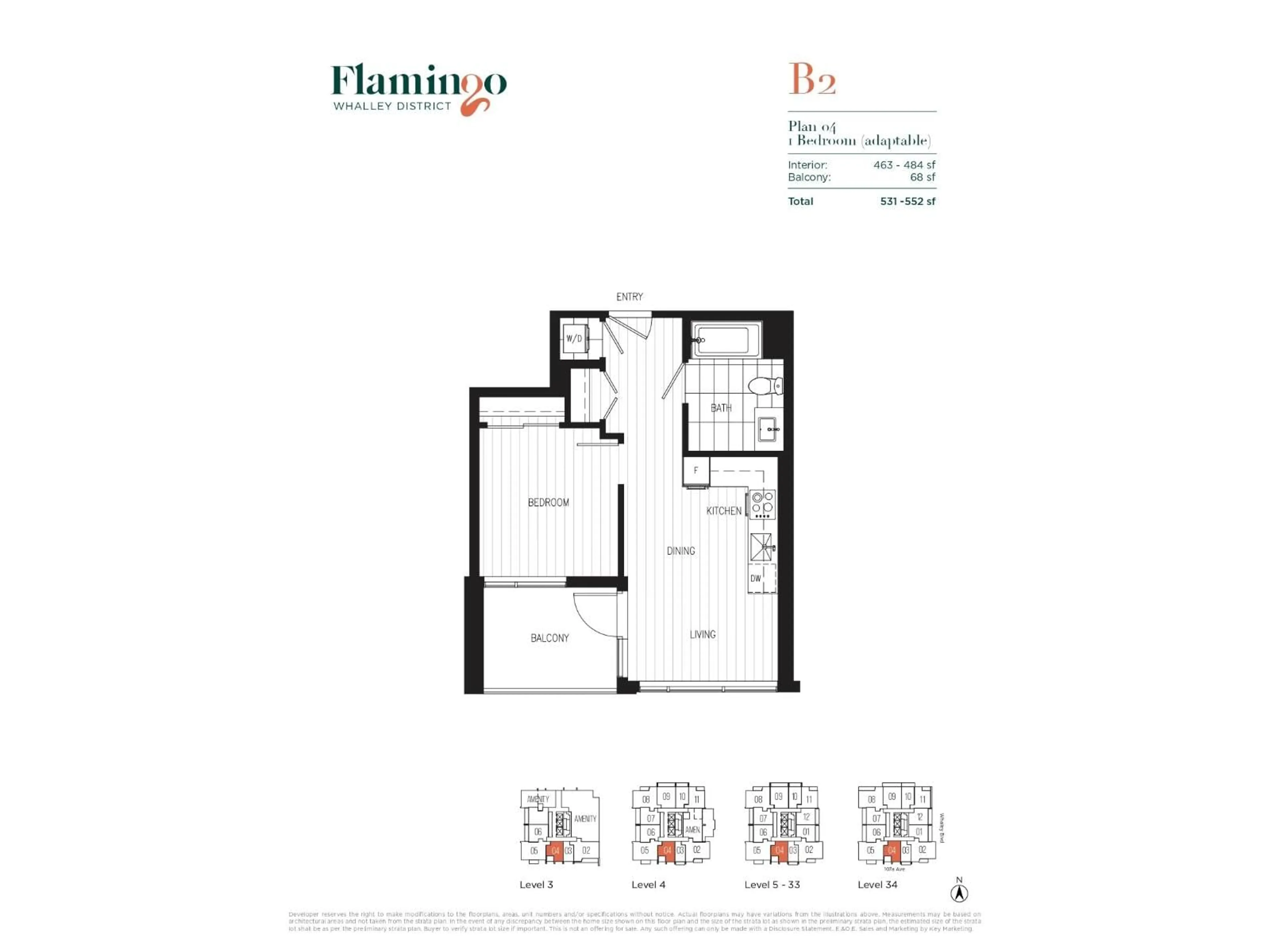 Floor plan for 2504 - 13675 107A AVENUE, Surrey British Columbia V3T0X3