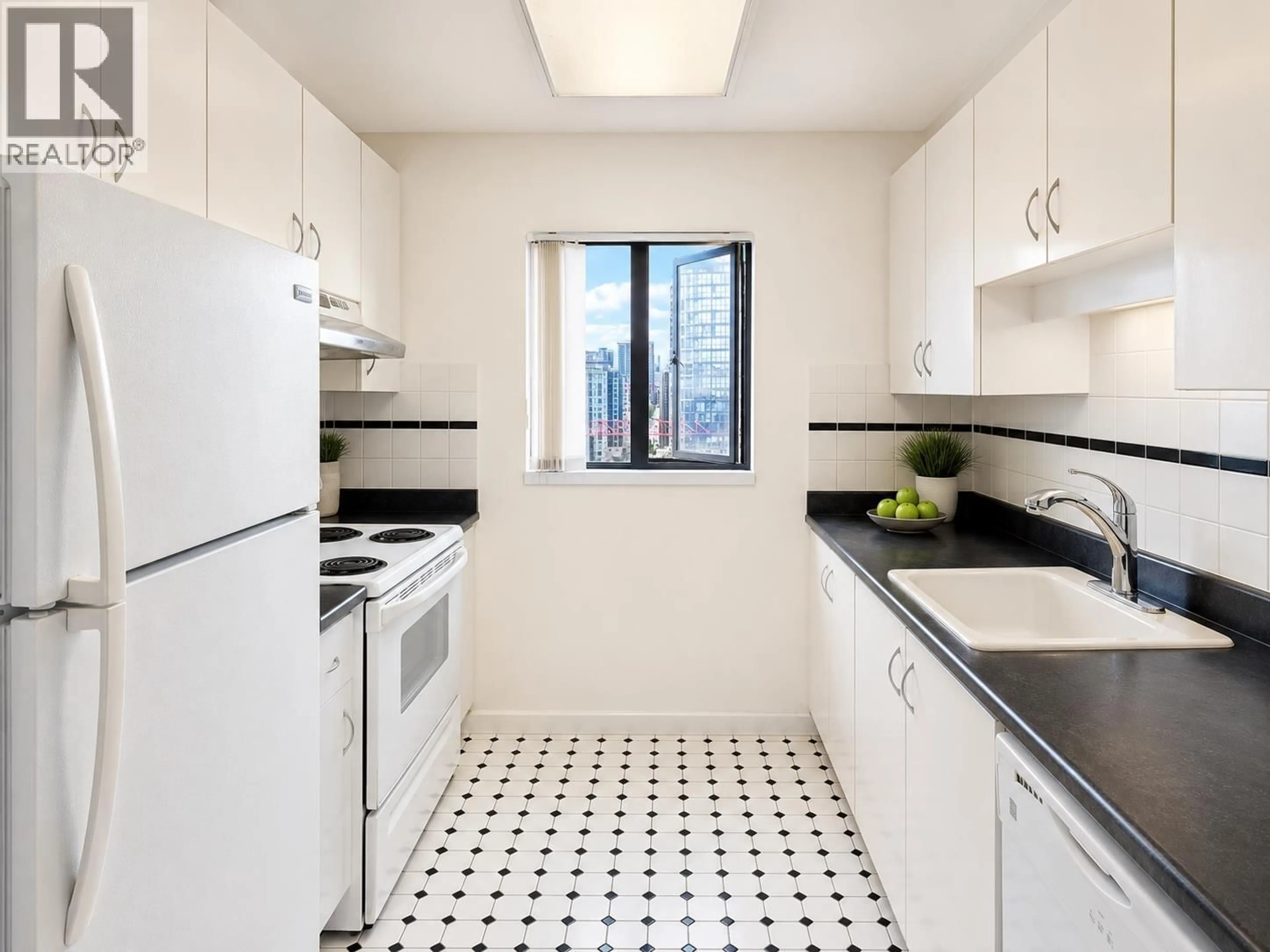 Standard kitchen, ceramic/tile floor for 2403 - 1155 HOMER STREET, Vancouver British Columbia V6B5T5