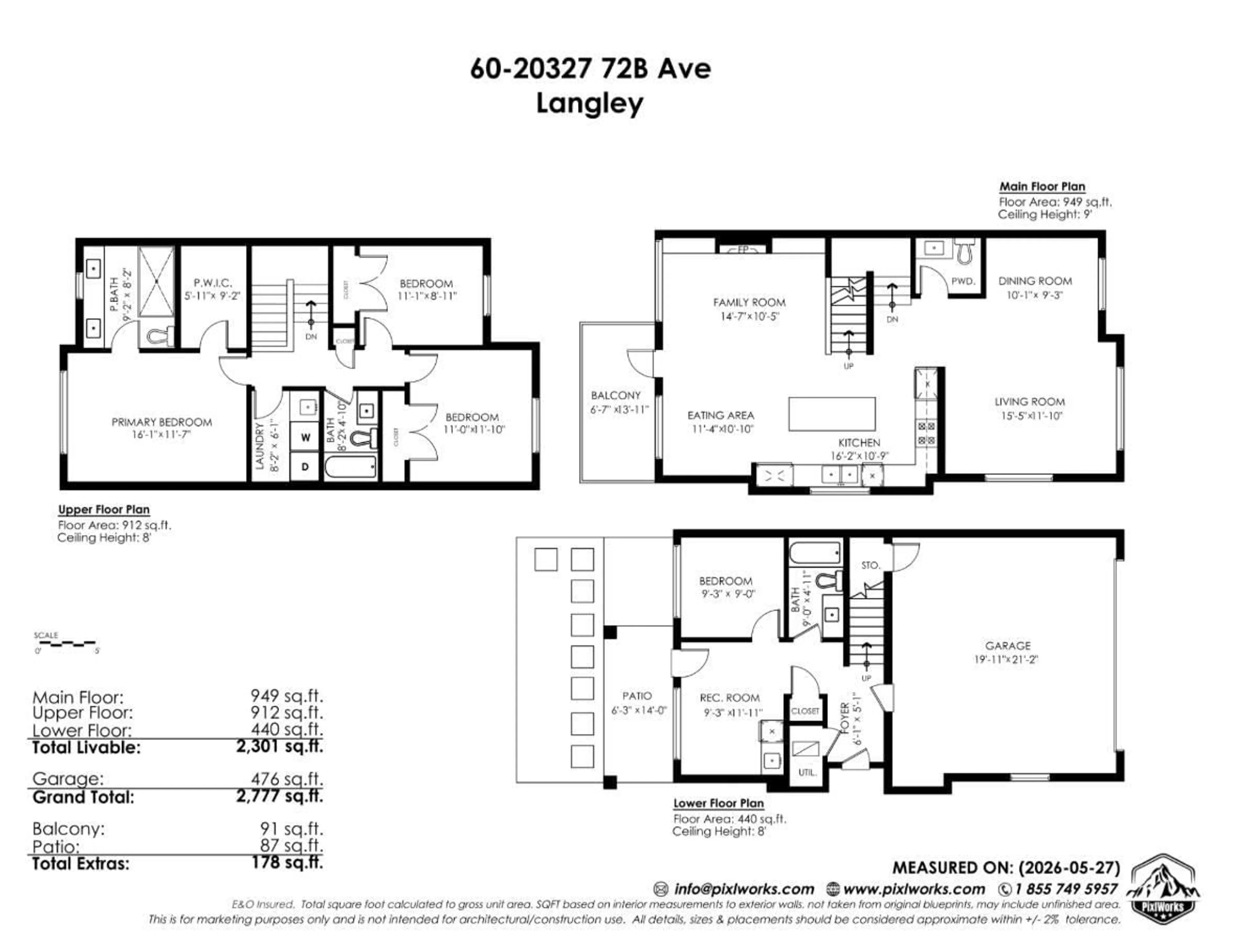 Floor plan for 60 - 20327 72B AVENUE, Langley British Columbia V2Y4J6