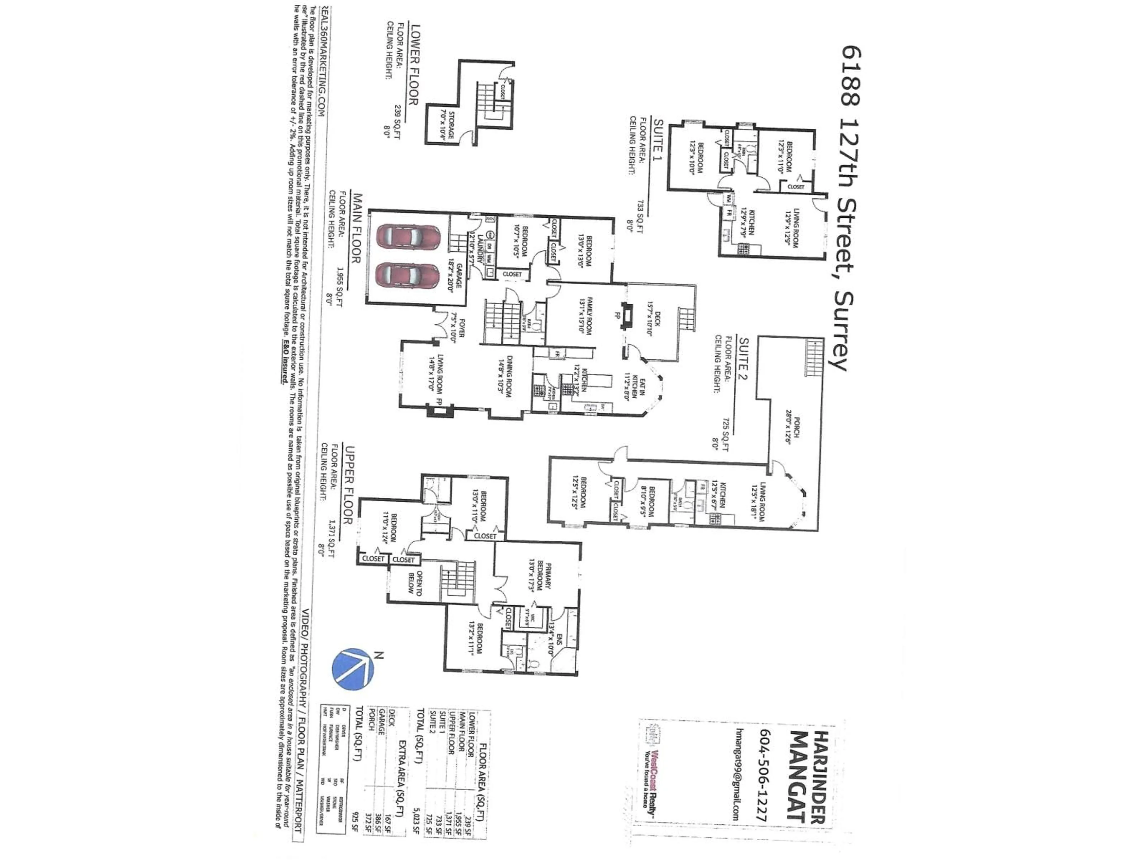 Floor plan for 6188 127 STREET, Surrey British Columbia V3X3M6
