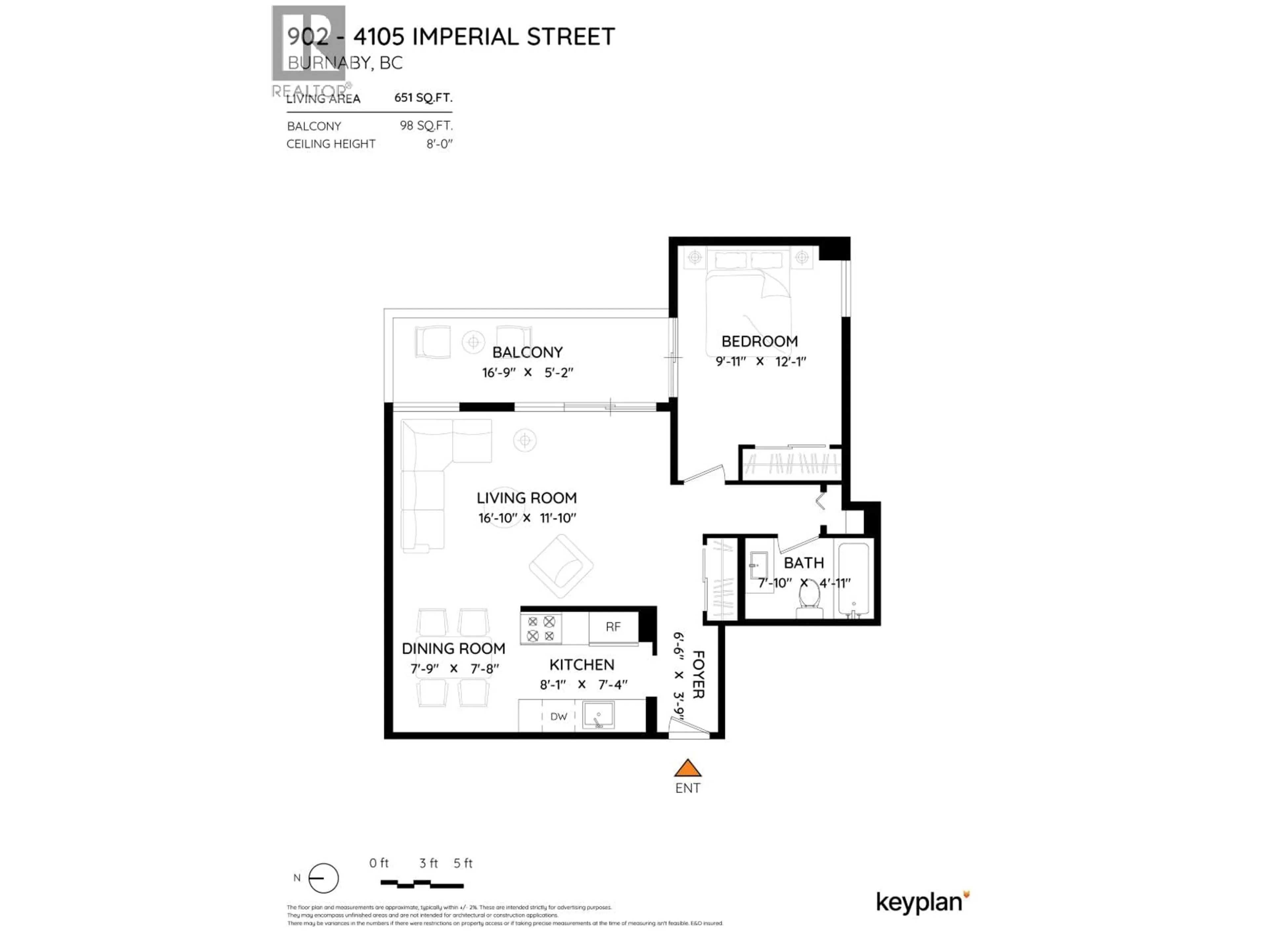 Floor plan for 902 - 4105 IMPERIAL STREET, Burnaby British Columbia V5J1A6