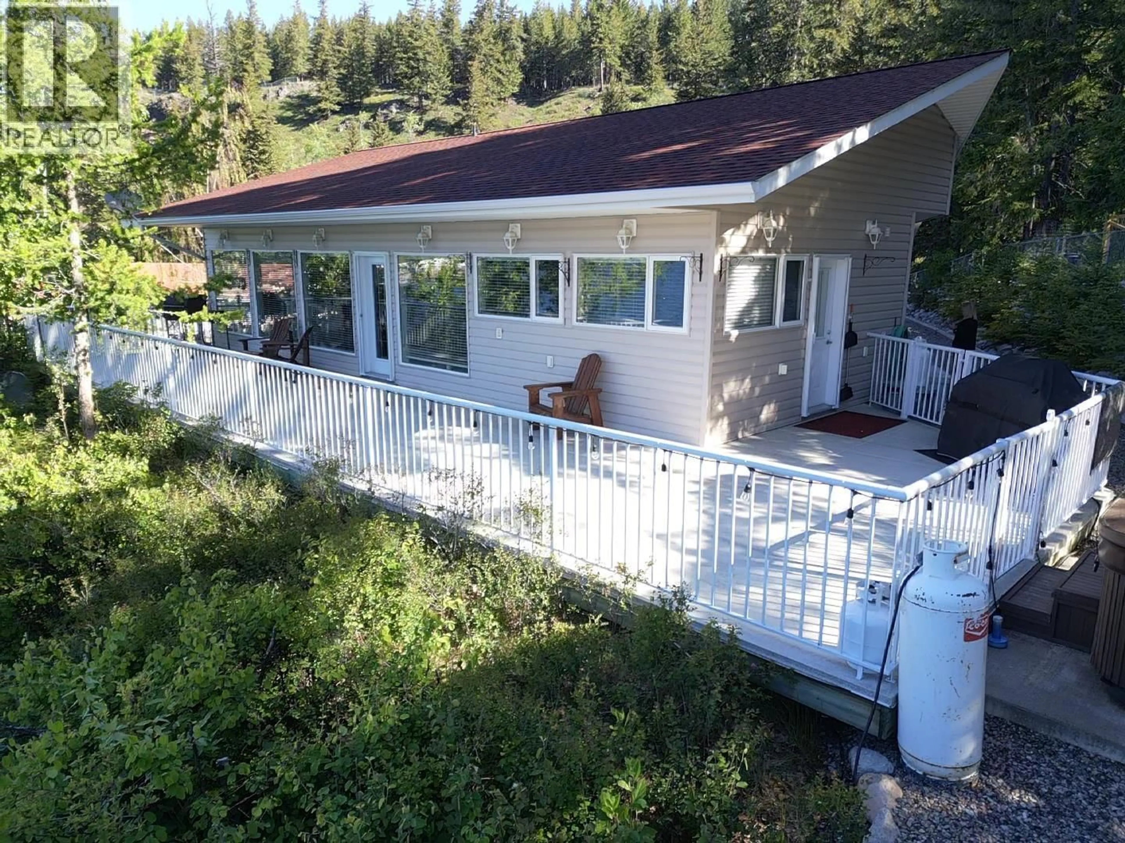 A pic from outside/outdoor area/front of a property/back of a property/a pic from drone, mountain view for Cabin 1 - 155 BIRCH BAY RESORT ROAD, Fraser Lake British Columbia V0J1S0