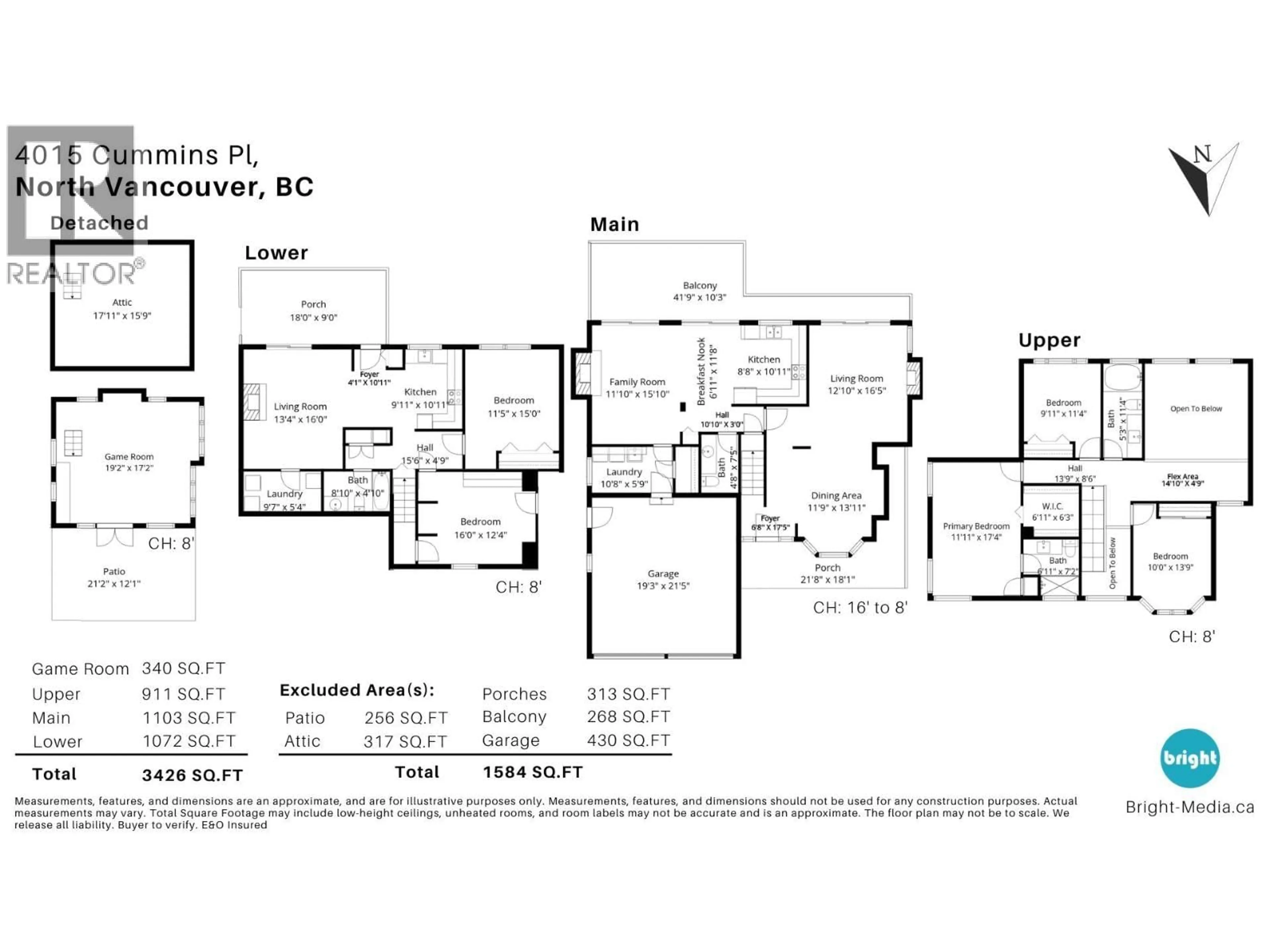 Floor plan for 4015 CUMMINS PLACE, North Vancouver British Columbia V7G2E8