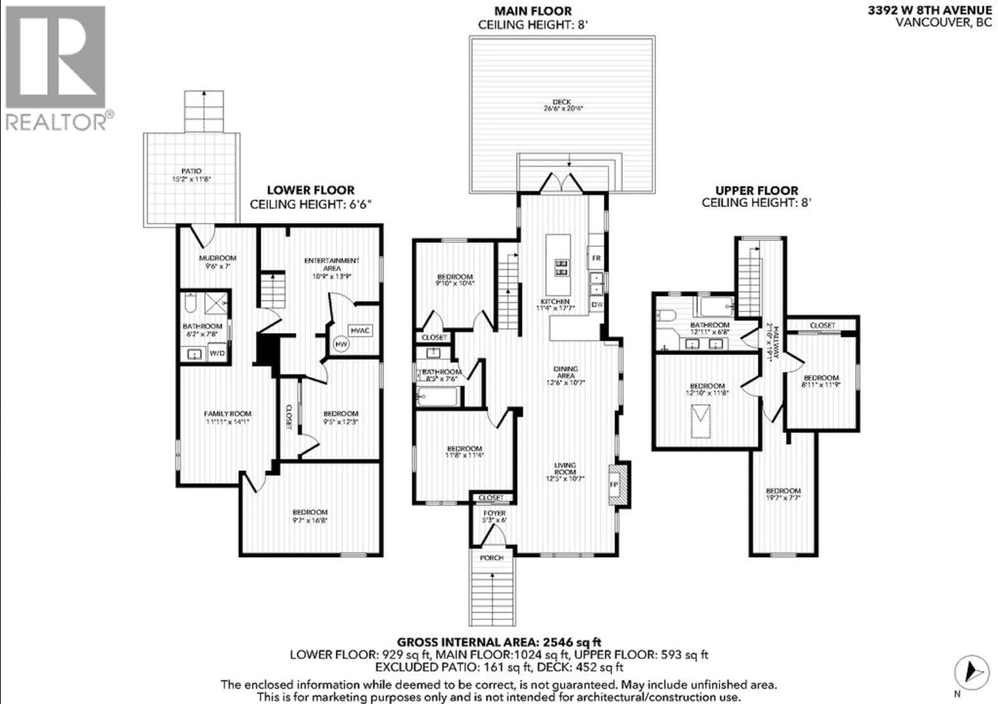Floor plan for 3392 8TH AVENUE, Vancouver British Columbia V6R1Y4