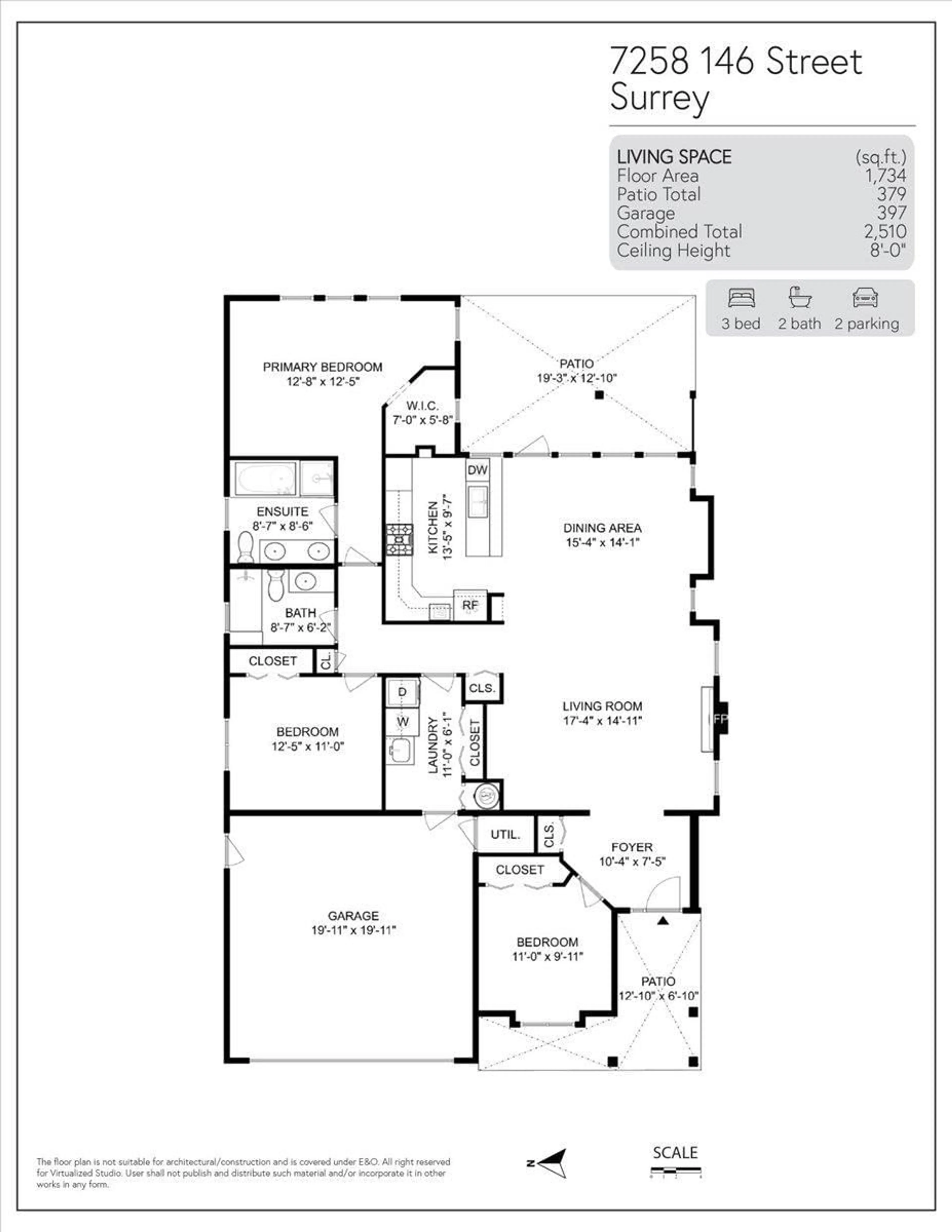 Floor plan for 7258 146 STREET, Surrey British Columbia V3S8Z7